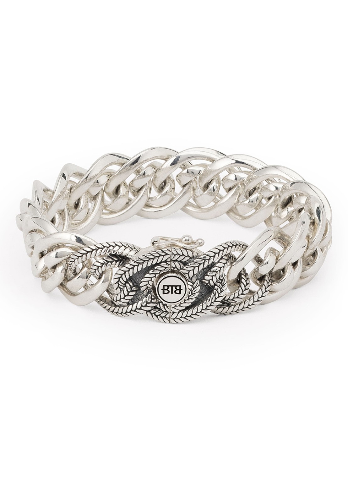 Buddha to Buddha Nathalie Small schakelarmband van zilver - voorkant zilver