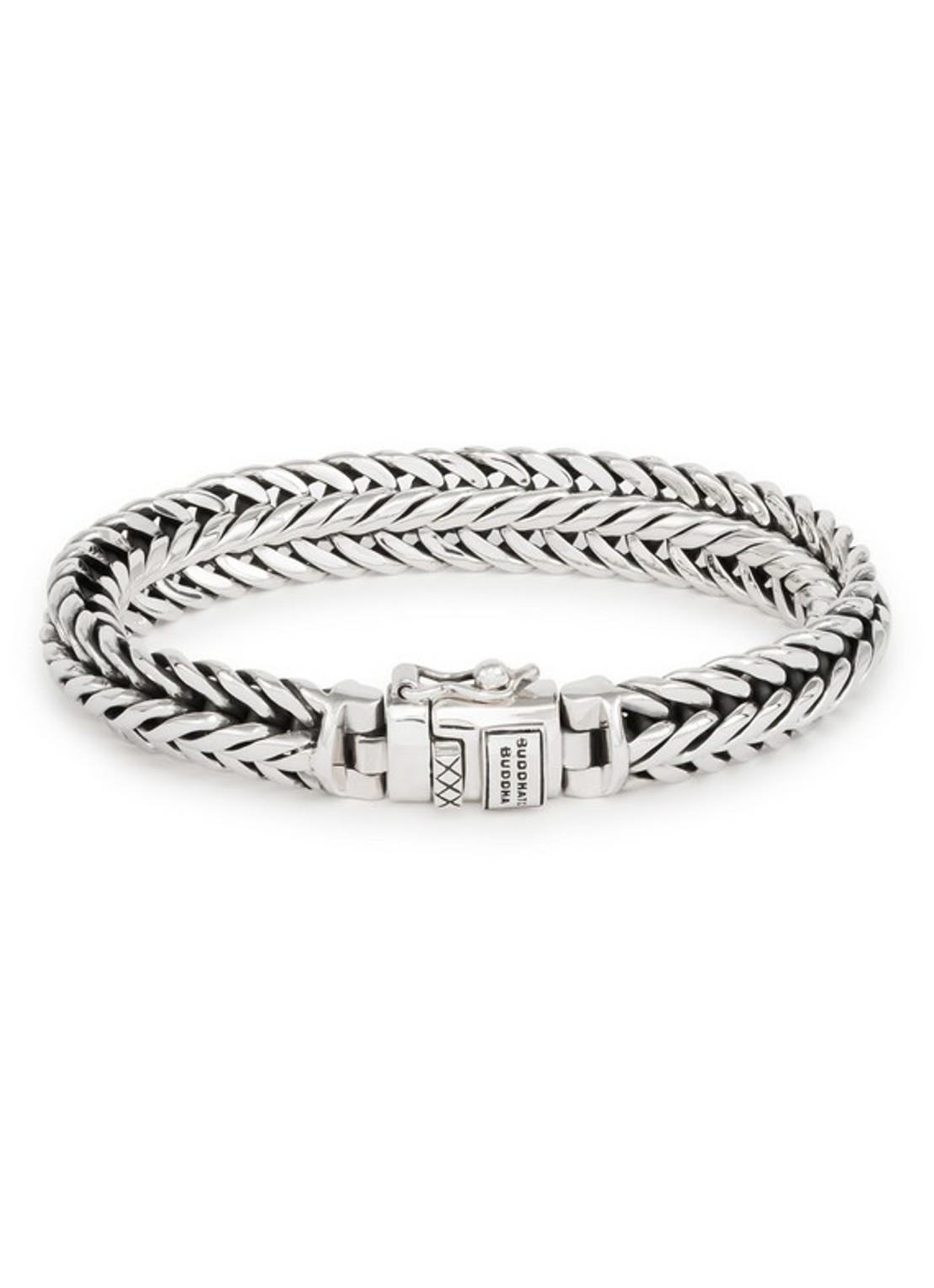 Buddha to Buddha Nurul schakelarmband van zilver - voorkant zilver