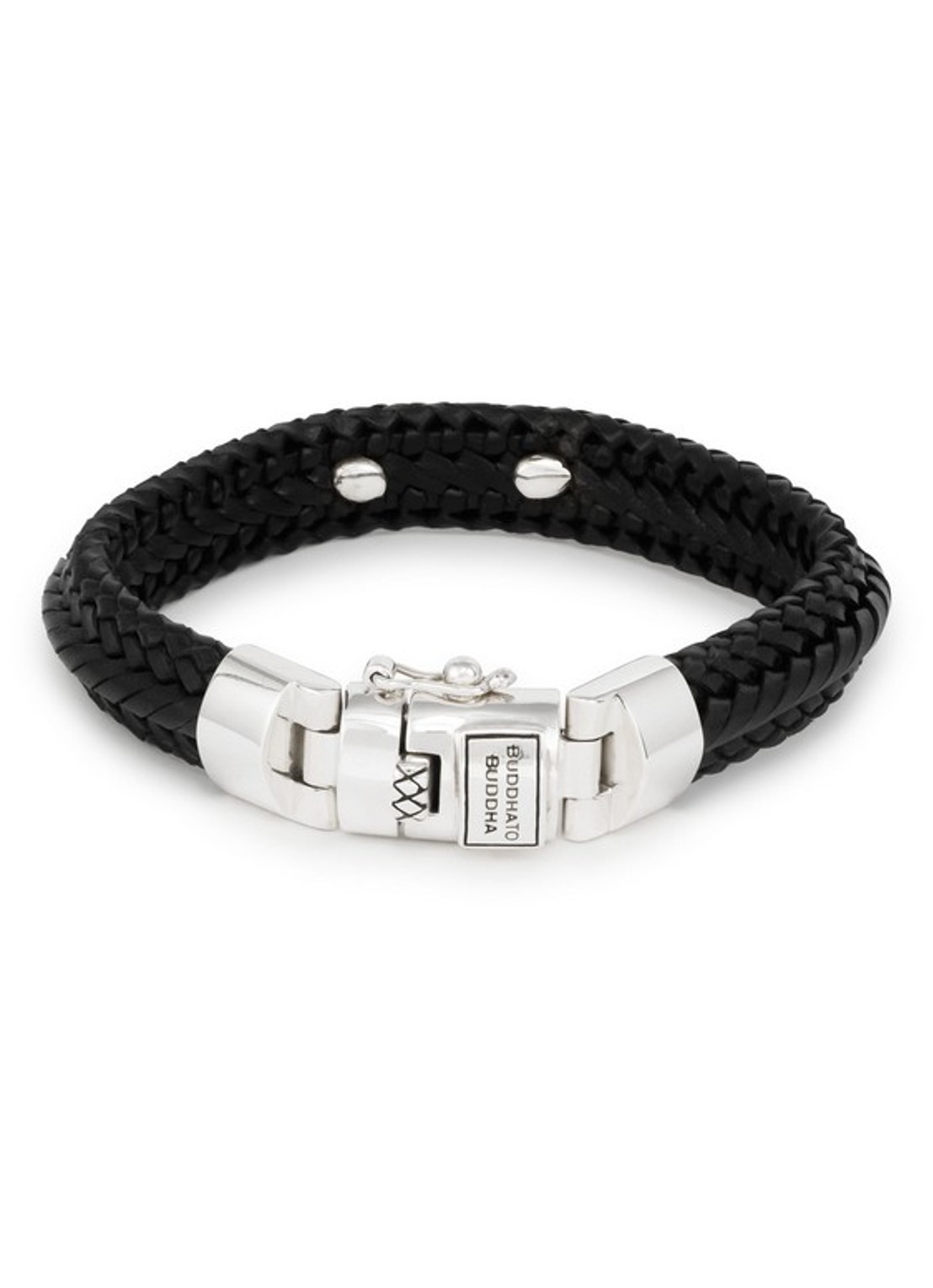 Buddha to Buddha Nurul Small armband van leer - voorkant 2 zwart