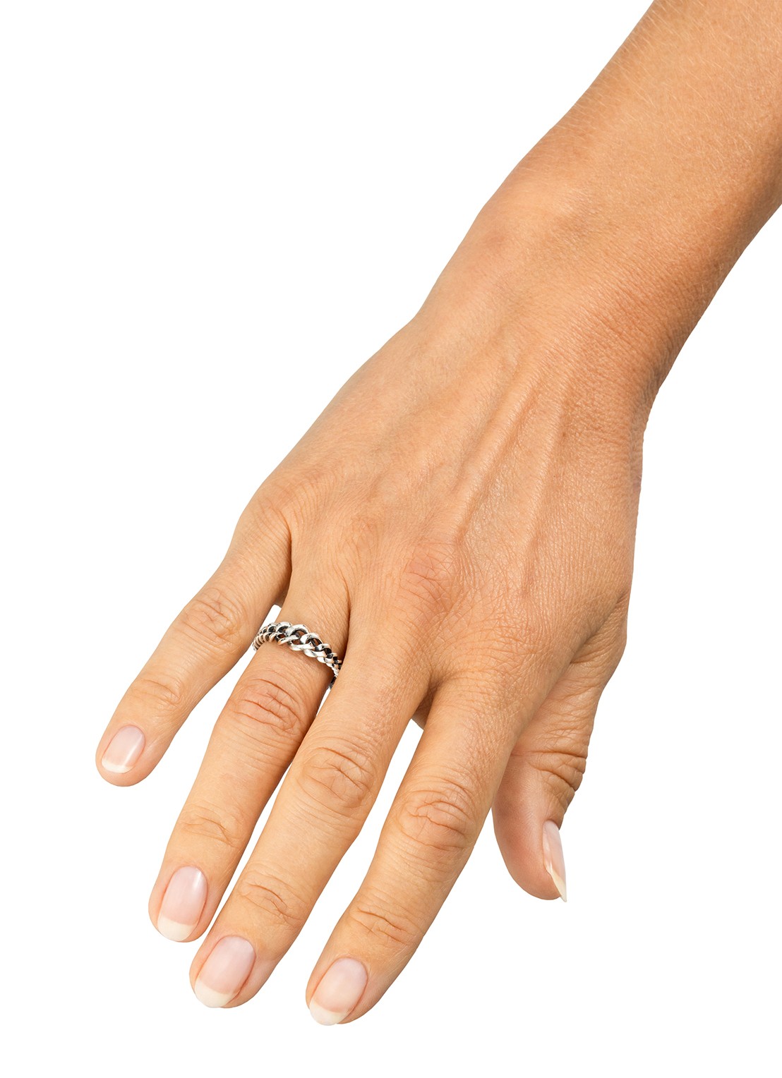 Buddha to Buddha Ring Chain Gradient Zilver - voorkant 2 zilver