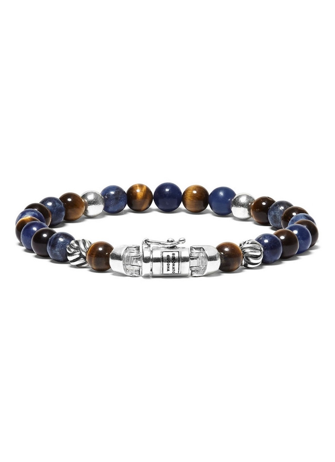 Buddha to Buddha Spirit Bead Mini Mix kralenarmband met edelsteen - voorkant 3 donkerblauw