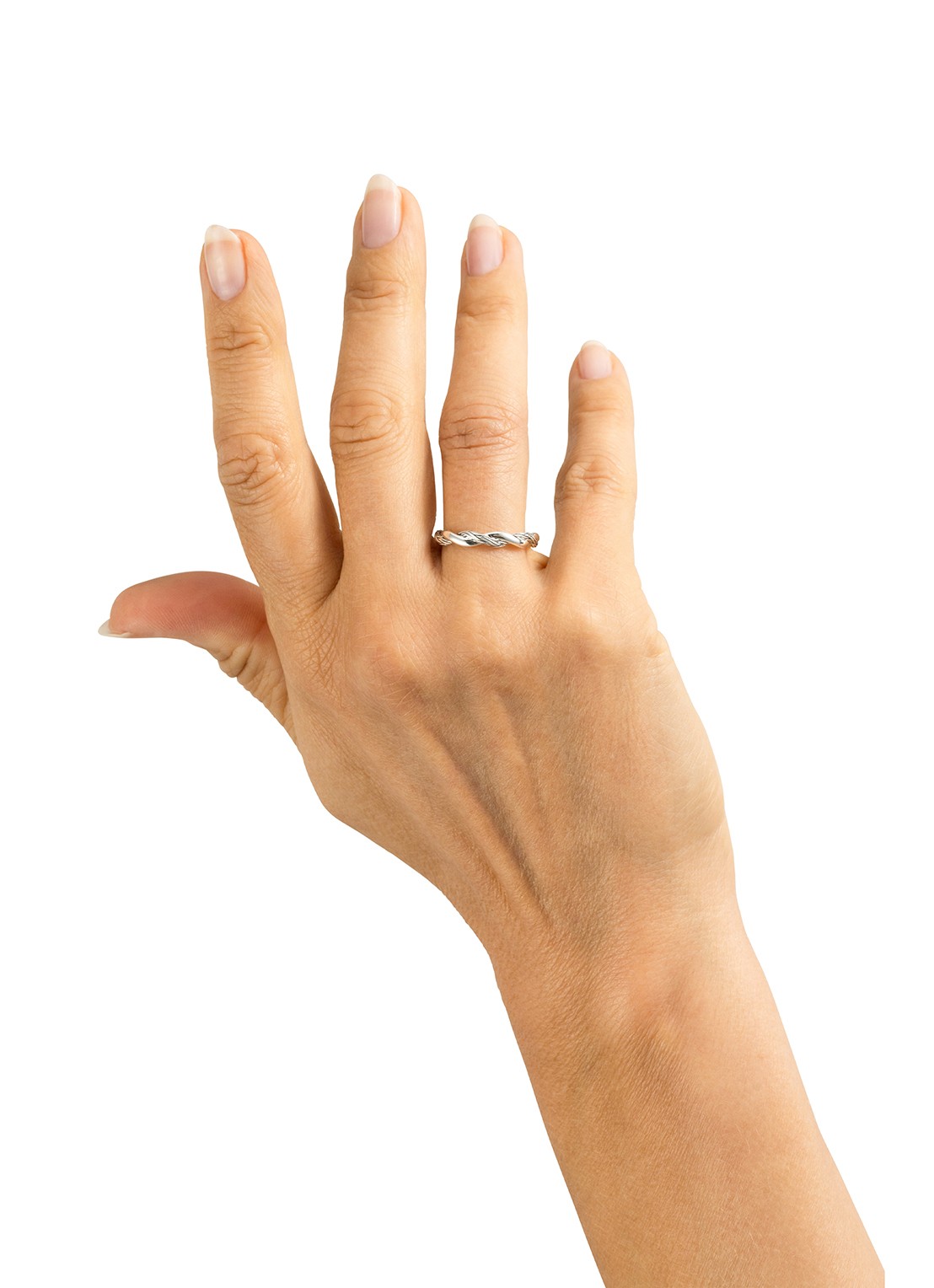 Buddha to Buddha Stacking Ring Katja Twist Zilver - voorkant 3 zilver