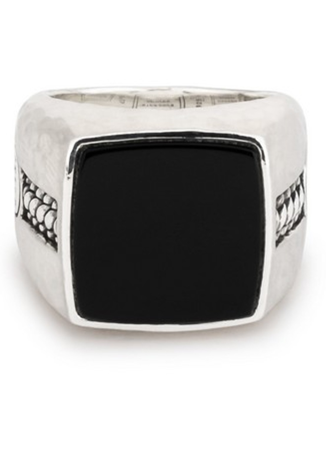 Buddha to Buddha Tangguh Signet zegelring van zilver met onyx - voorkant zilver