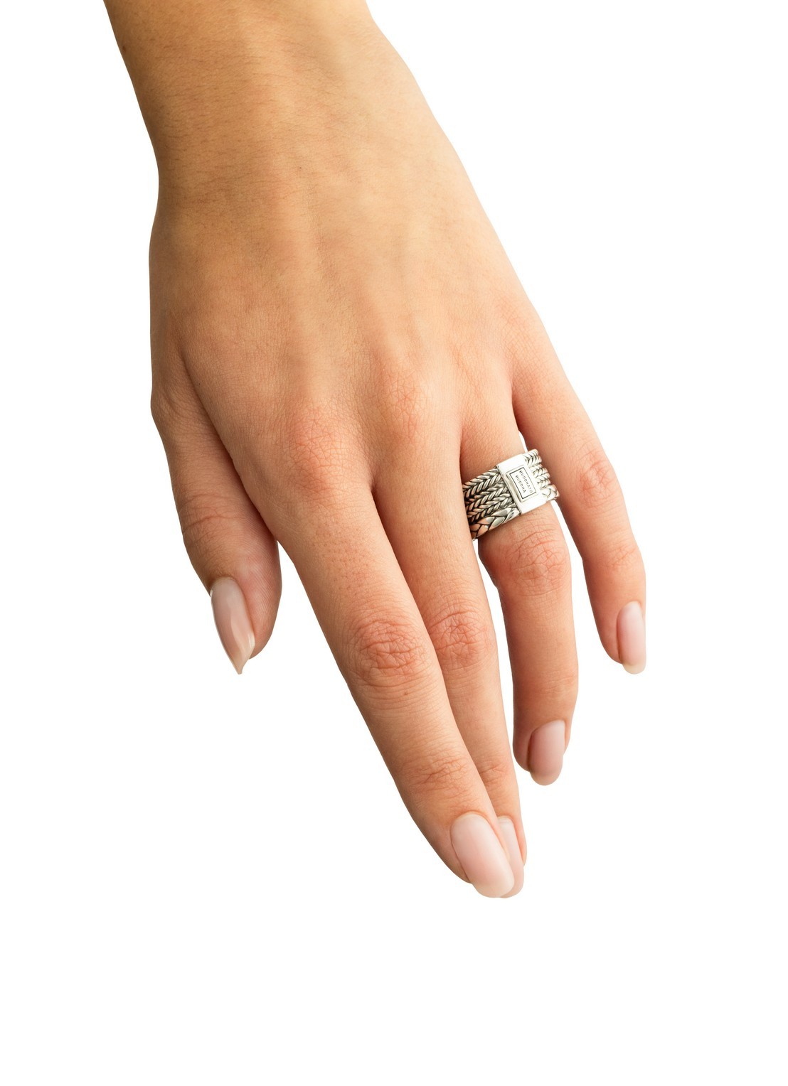 Buddha to Buddha Triple Mini ring van zilver - voorkant 2 zilver