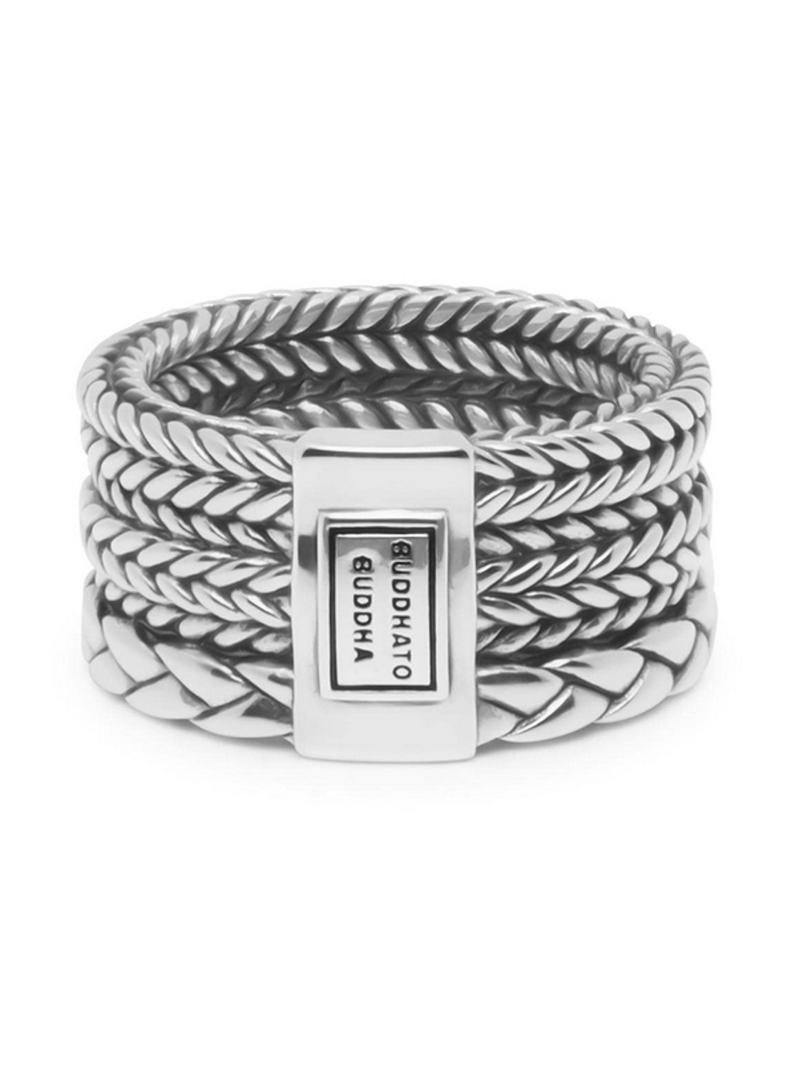 Buddha to Buddha Triple Mini ring van zilver - voorkant 3 zilver