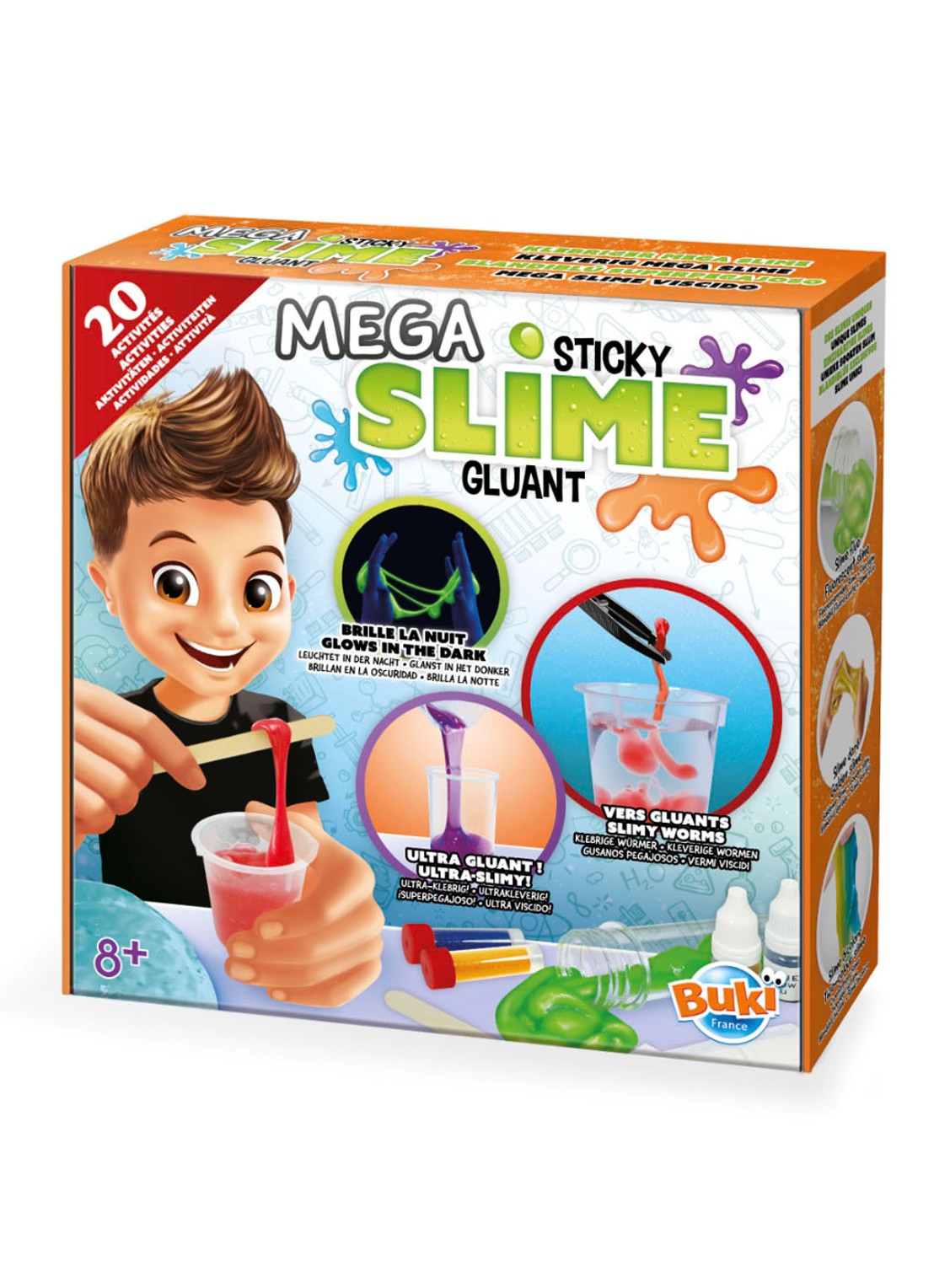 Buki Mega slijm 20 experimenten - voorkant multicolor