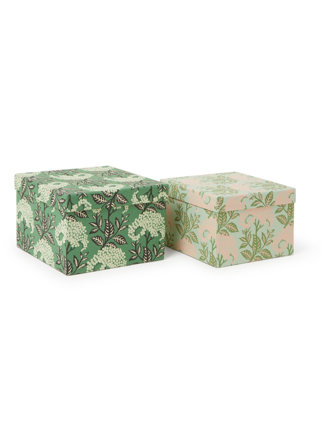 Bungalow Duo Elderflower opbergdoos set van 2 - voorkant 2 groen