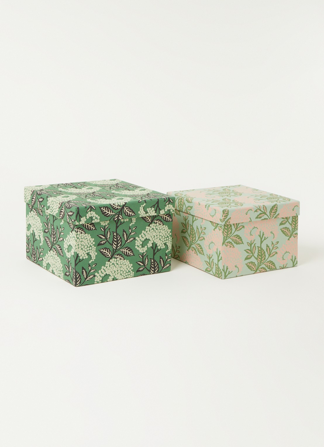 Bungalow Duo Elderflower opbergdoos set van 2 - voorkant 3 groen