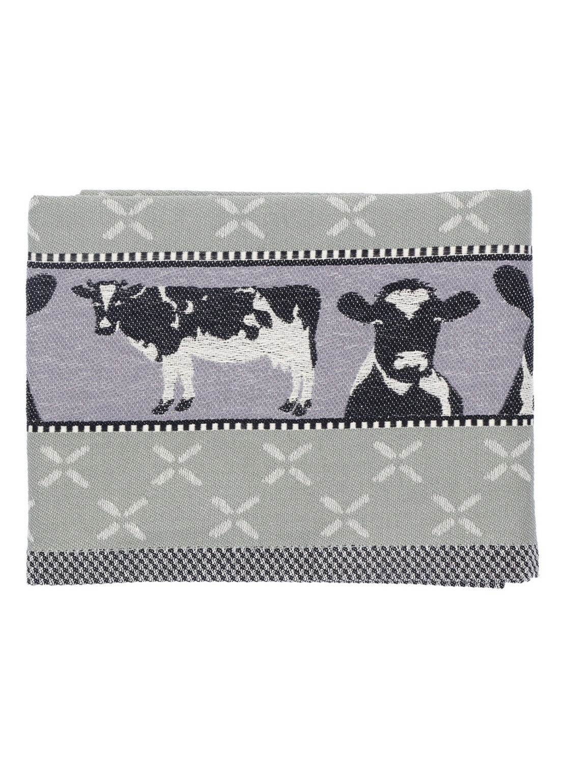 Bunzlau Castle Cow theedoek 65 x 65 cm  - detail groen