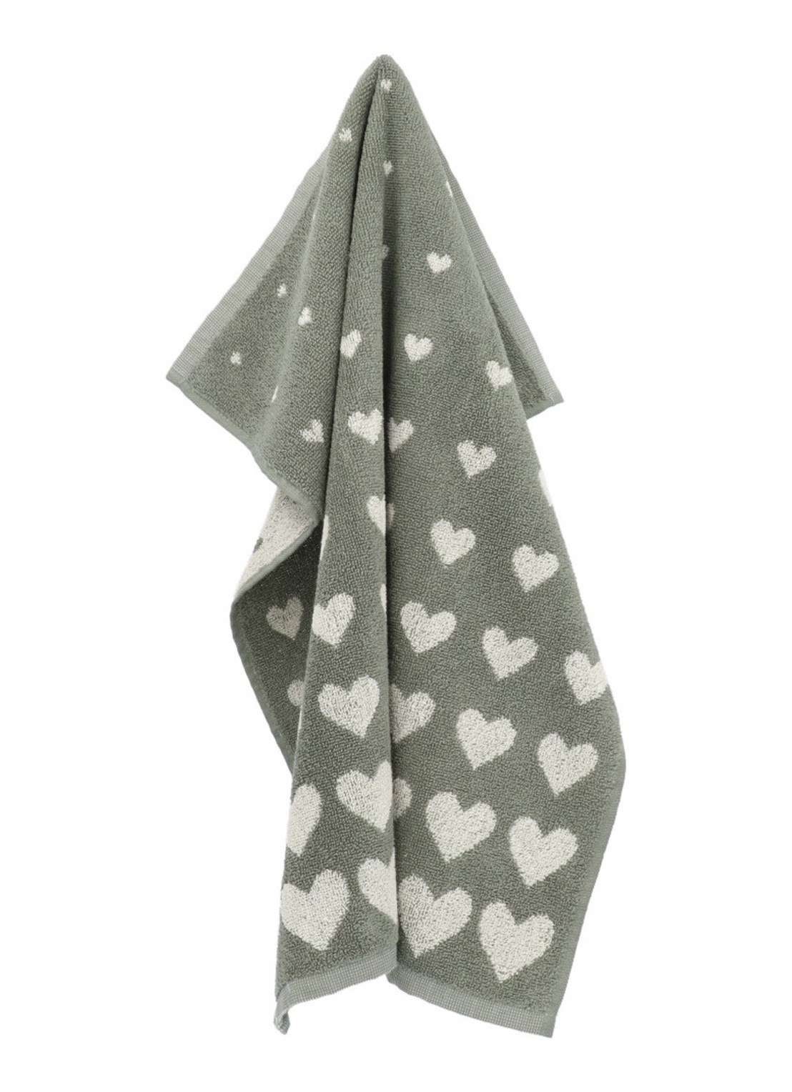 Bunzlau Castle Hearts keukendoek 53 x 60 cm - voorkant 2 groen