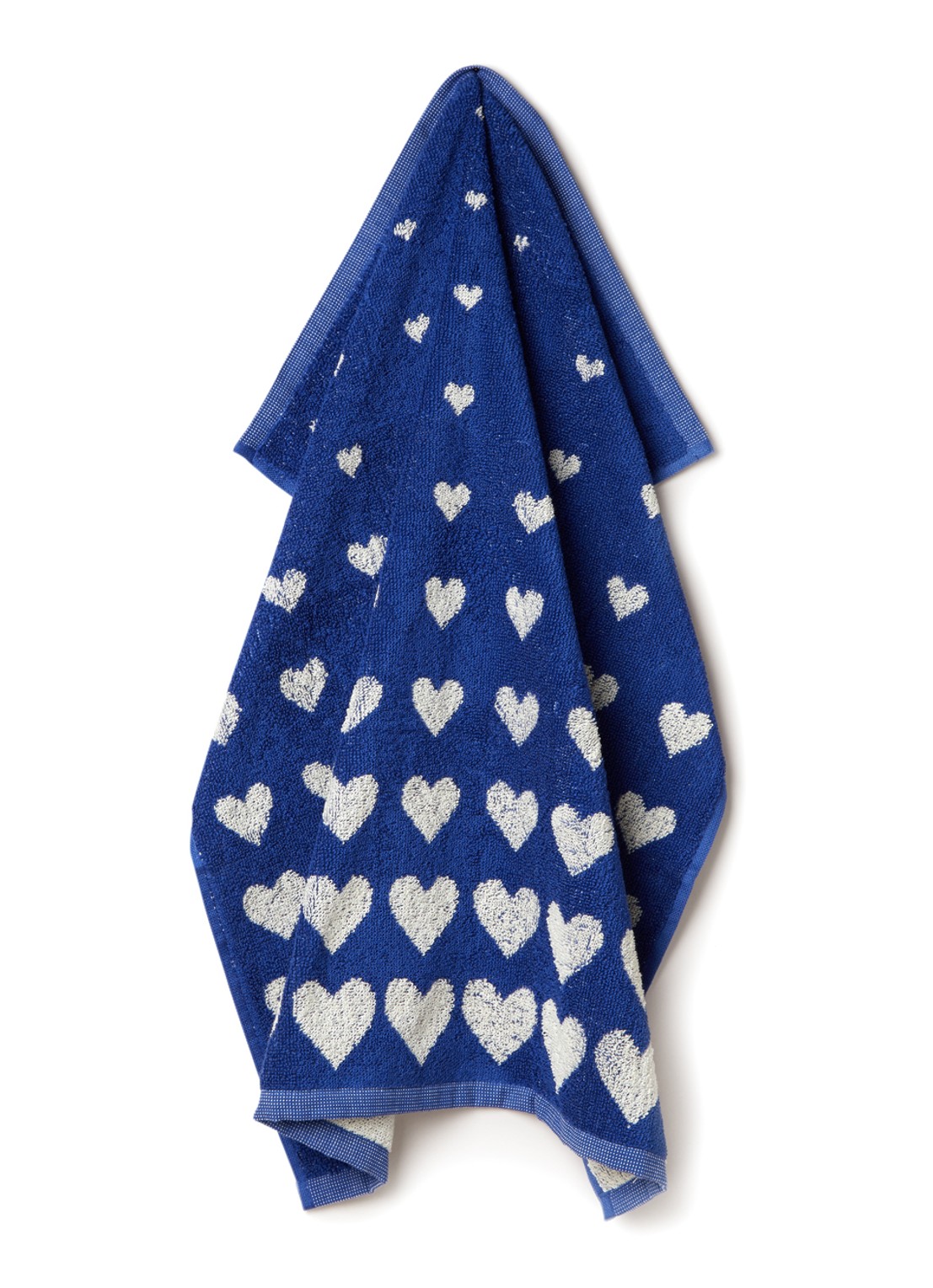 Bunzlau Castle Hearts keukendoek van  katoen 50 x 60 cm - voorkant blauw