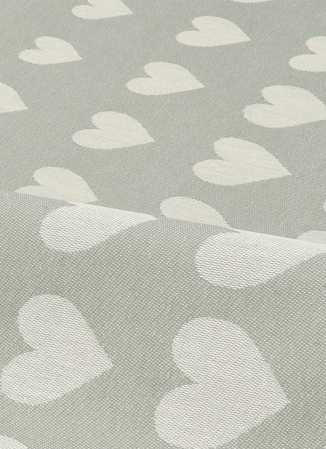 Bunzlau Castle Hearts theedoek 65 x 65 cm  - voorkant 2 groen
