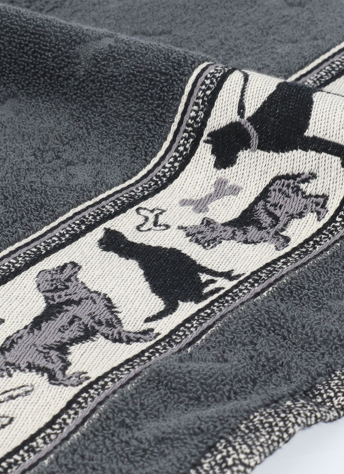 Bunzlau Castle Hond keukendoek 53 x 60 cm  - voorkant 2 antraciet