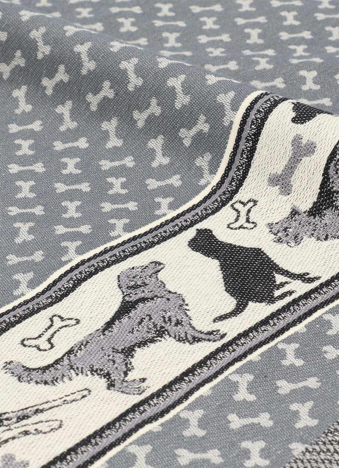 Bunzlau Castle Hond theedoek 65 x 65 cm - voorkant 3 antraciet