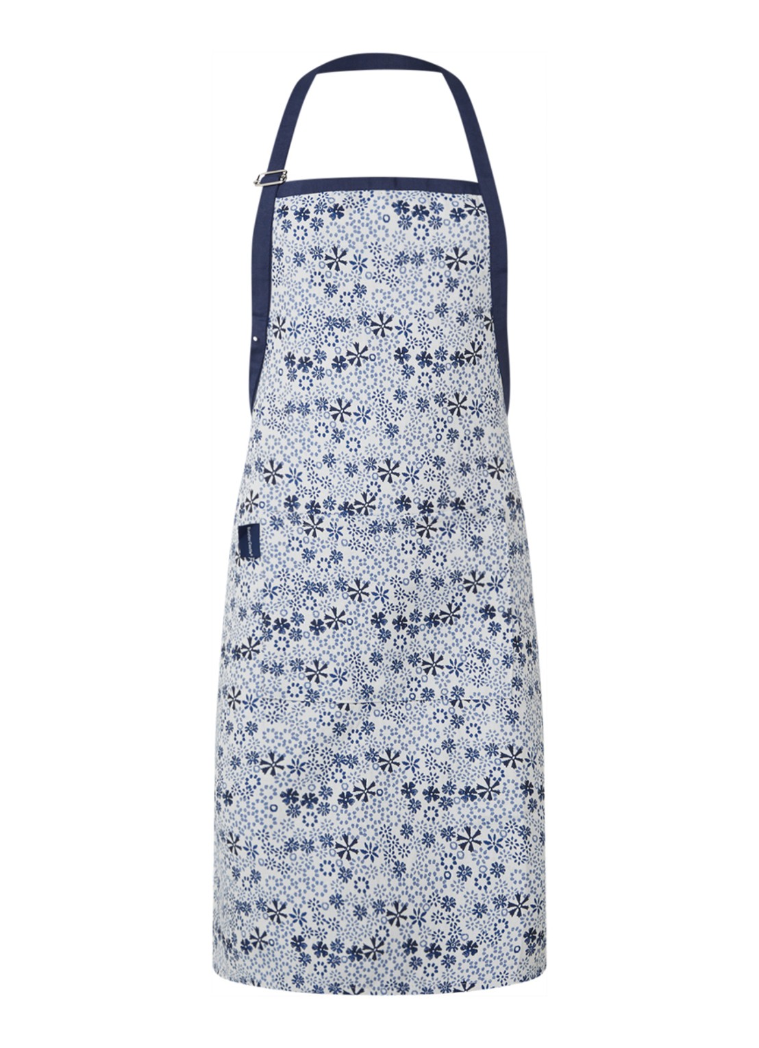 Bunzlau Castle Indigo Lace keukenschort - voorkant donkerblauw