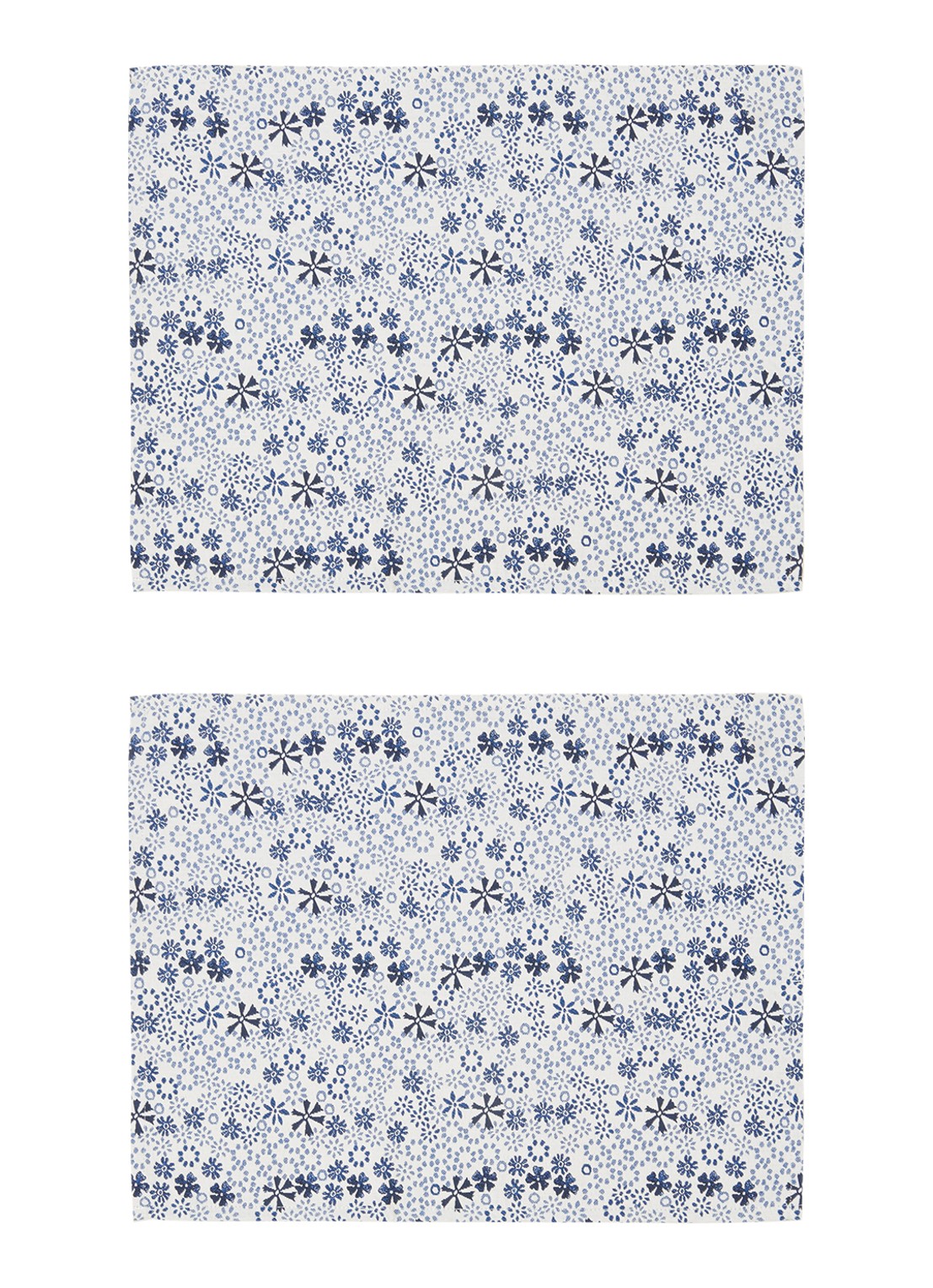 Bunzlau Castle Indigo Lace placemat set van 2  - voorkant donkerblauw