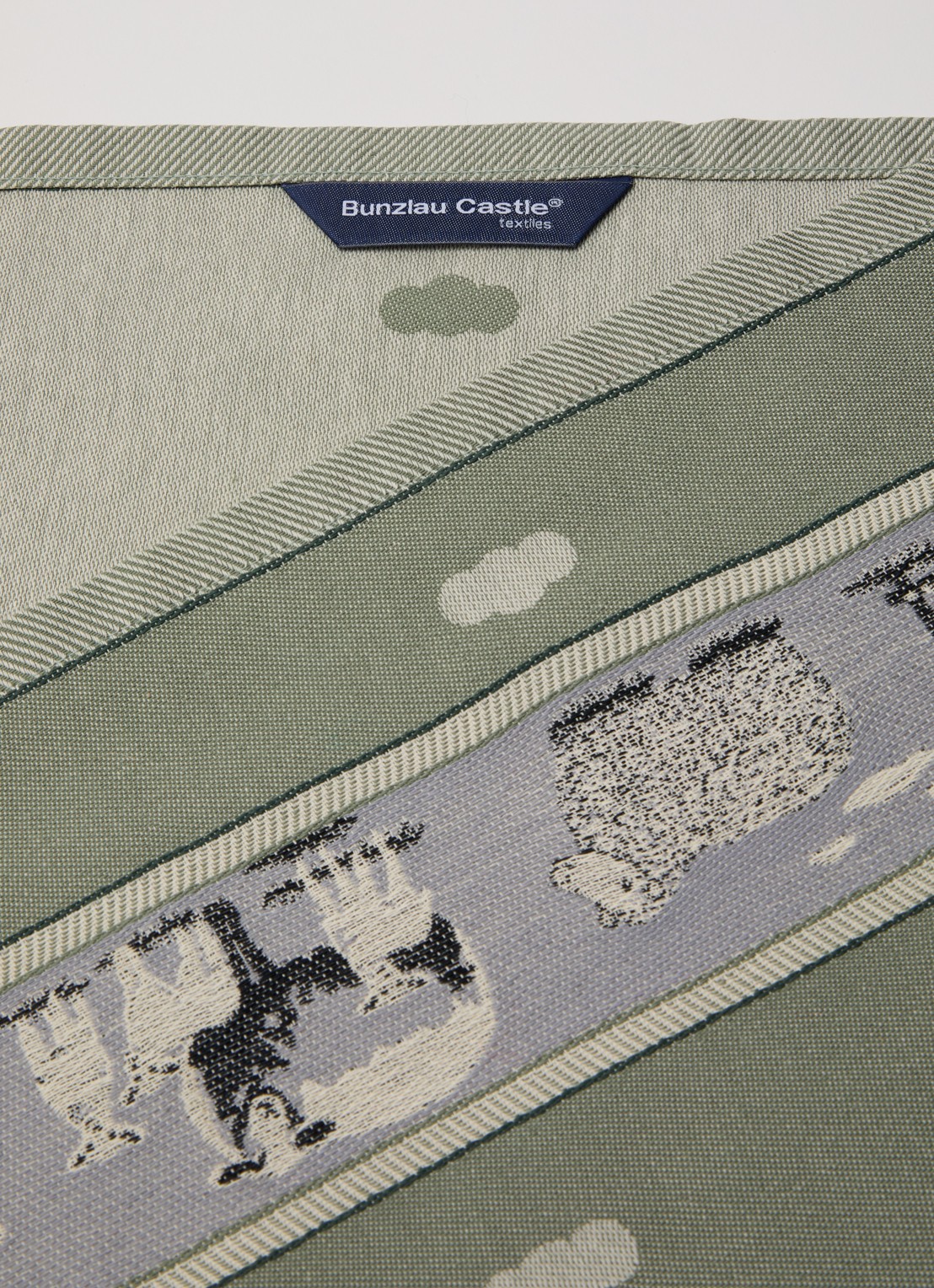 Bunzlau Castle Schaap theedoek 65 x 65 cm - voorkant 2 groen