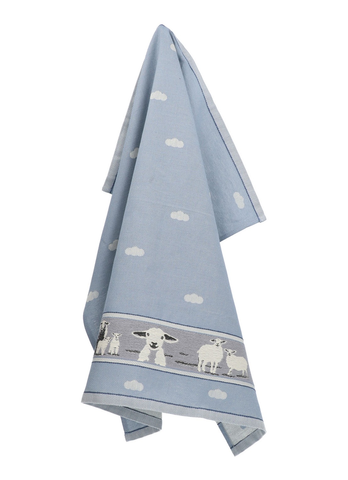 Bunzlau Castle Schaap theedoek 65 x 65 cm  - voorkant blauw