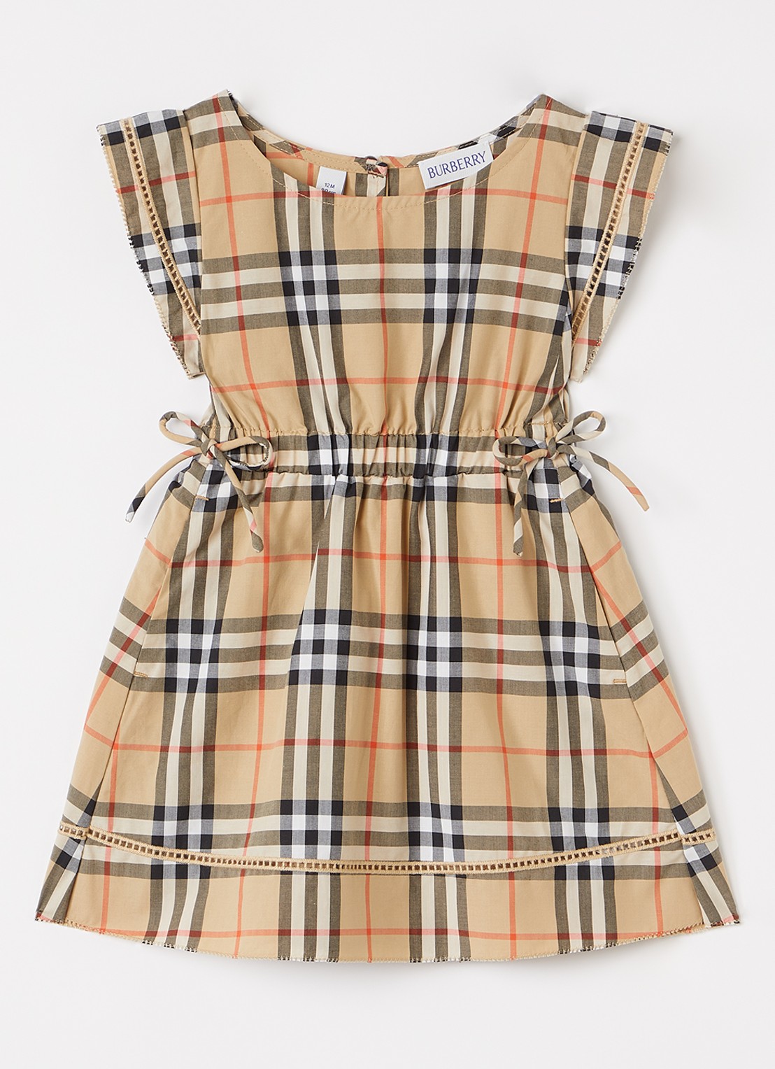 Burberry Adele jurk met ruitdessin - voorkant camel