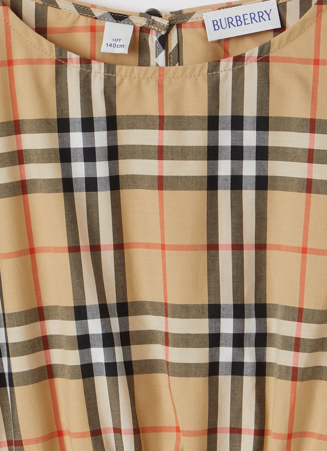 Burberry Adele jurk met ruitdessin - detail beige