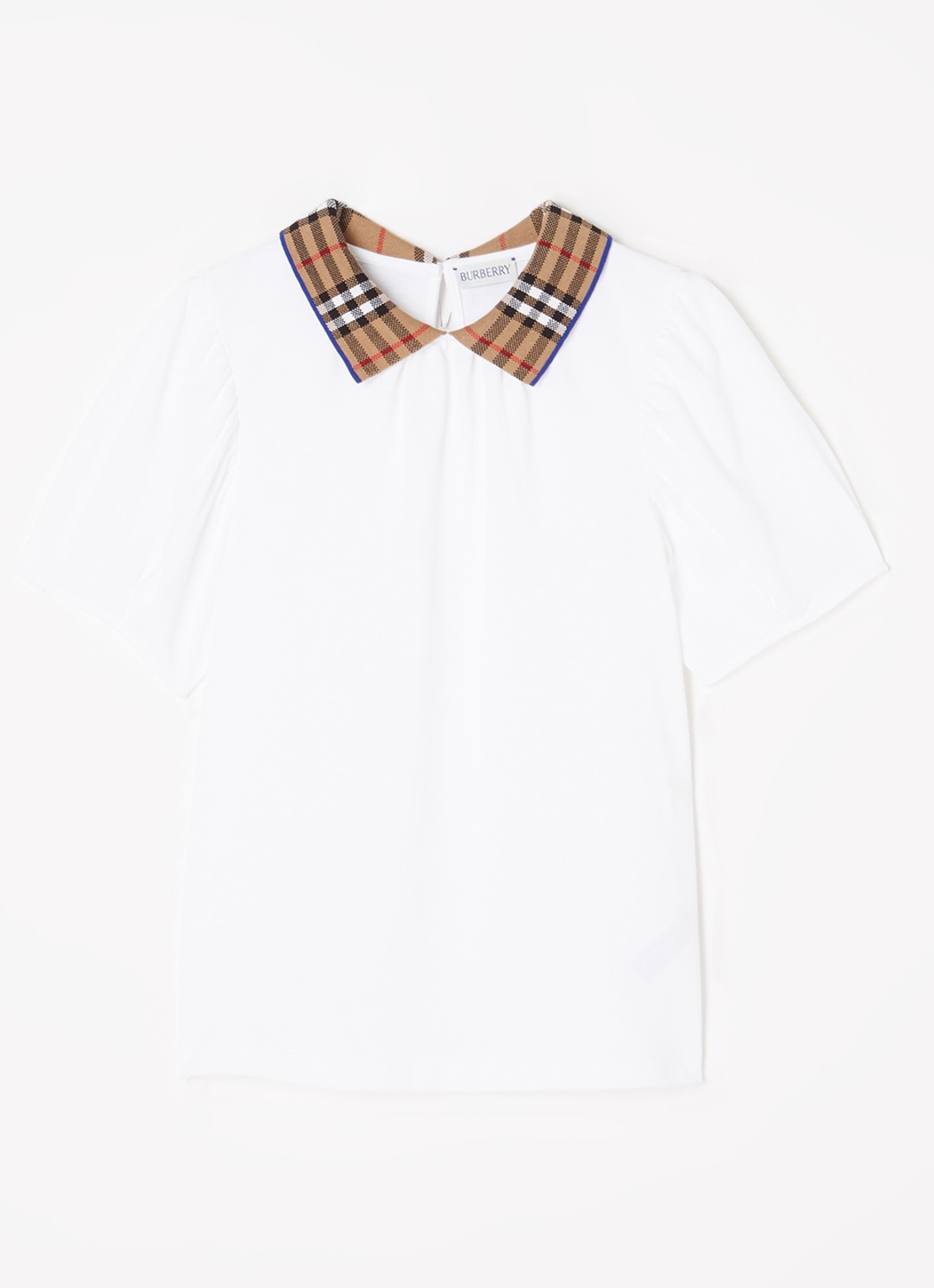 Burberry Alesea top van piqué katoen met polokraag - voorkant wit