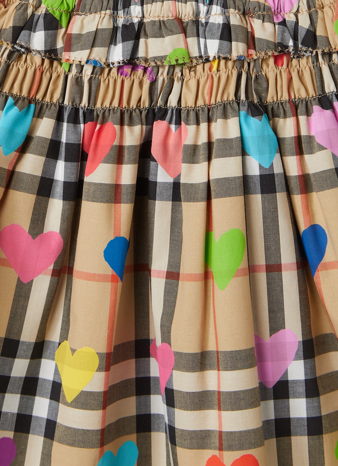 Burberry Ama rok met ruitdessin - detail camel