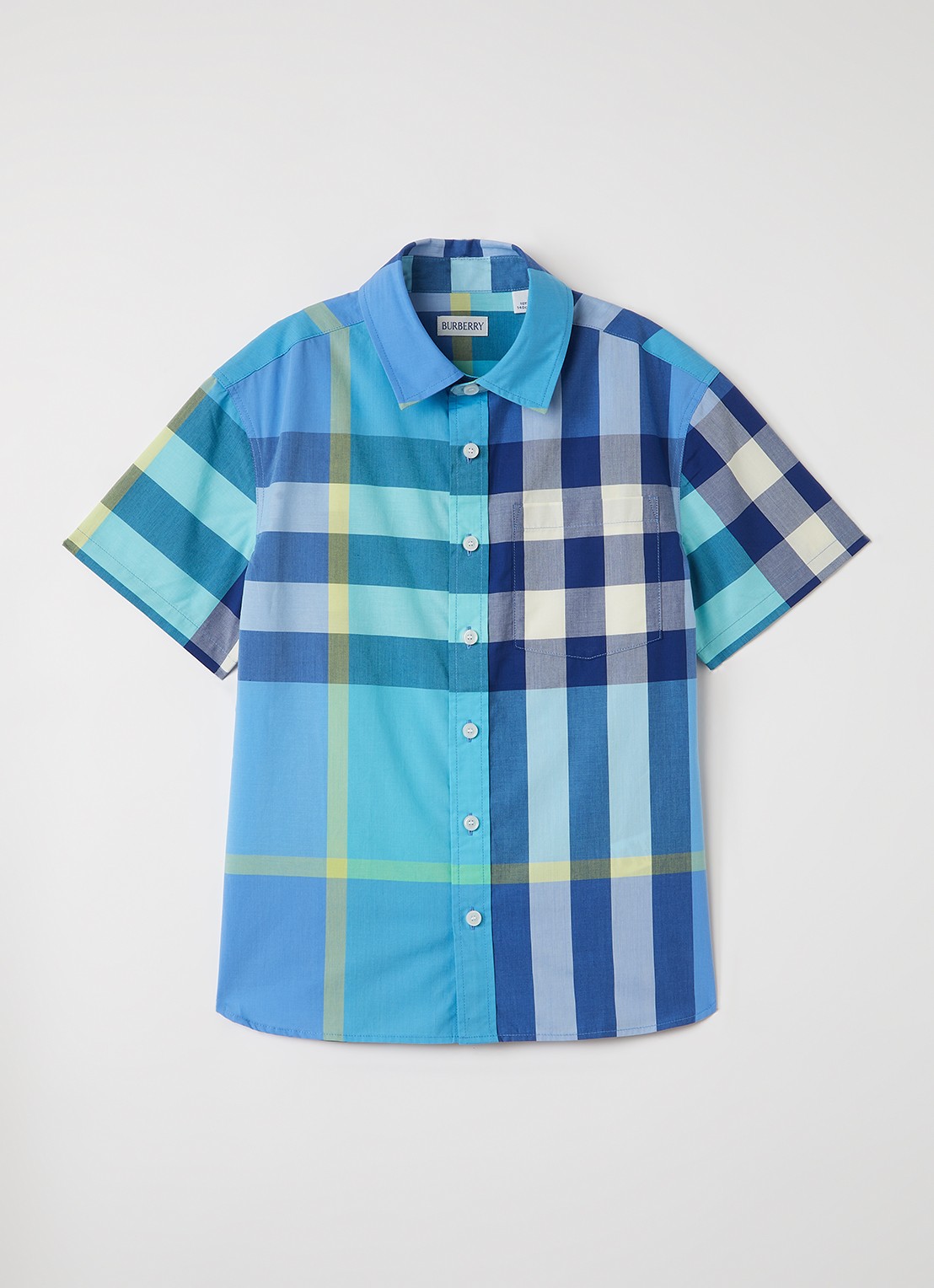 Burberry Angelo overhemd met ruitdessin - voorkant blauw