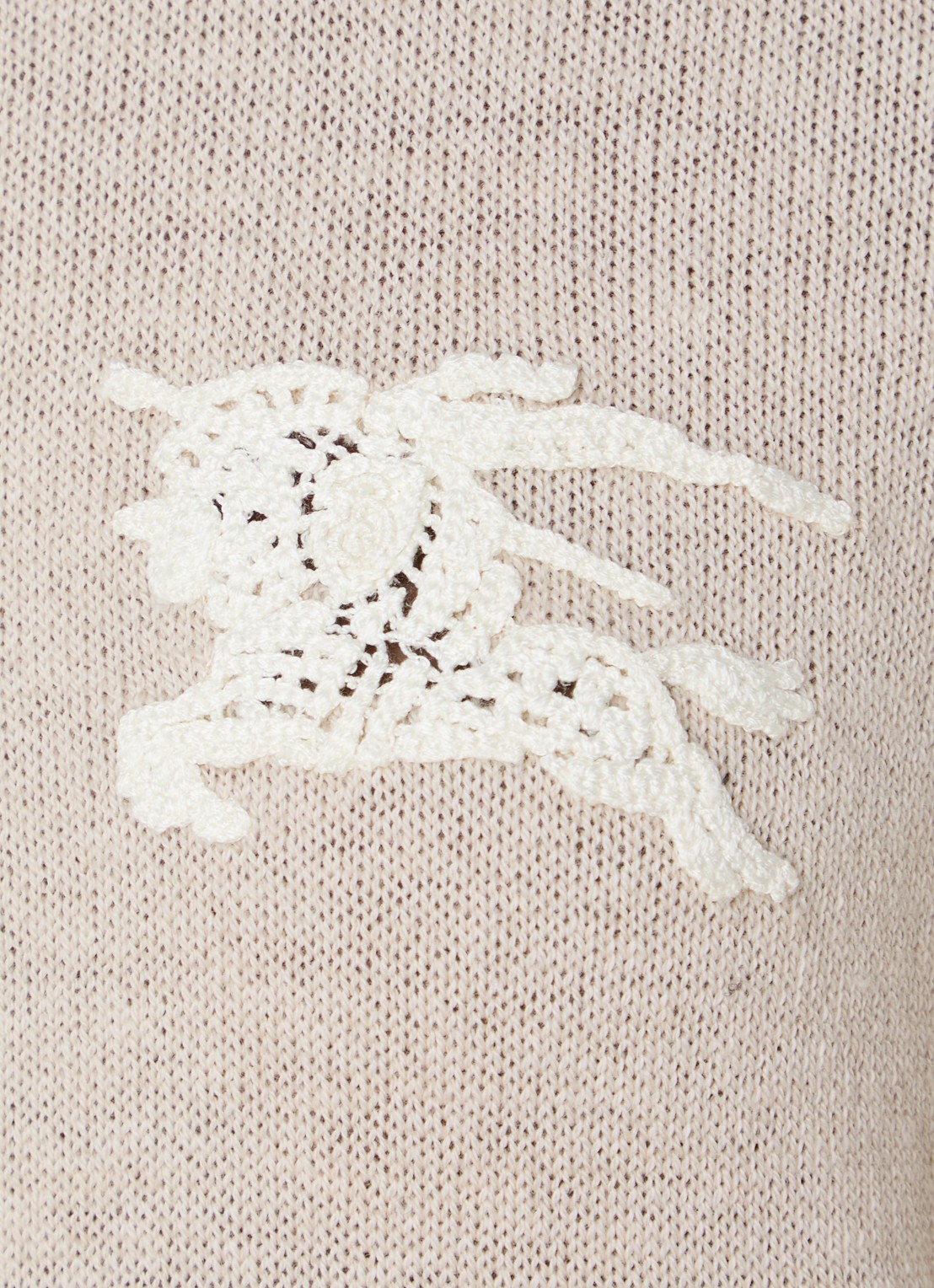 Burberry Anisa fijngebreide top met logoborduring - detail 4 beige