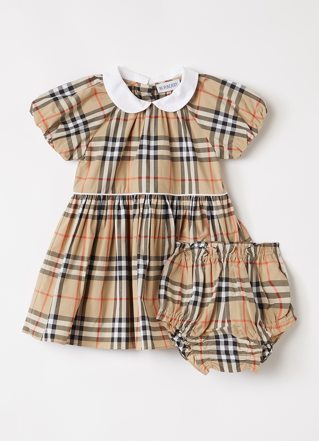 Burberry Aria jurk met bloomer - voorkant beige