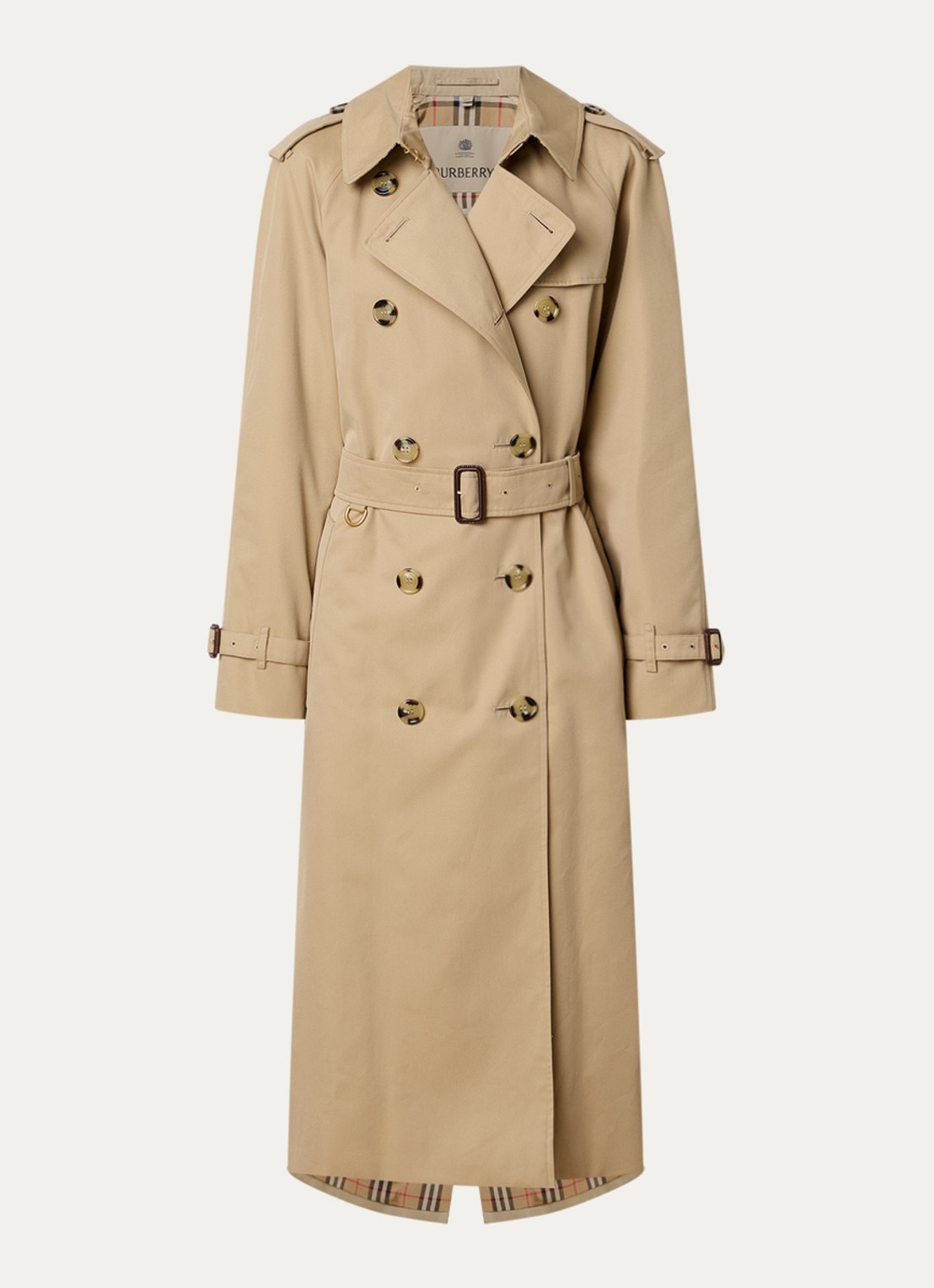 Burberry Asymmetrische trenchcoat met paspelzakken - voorkant zwart