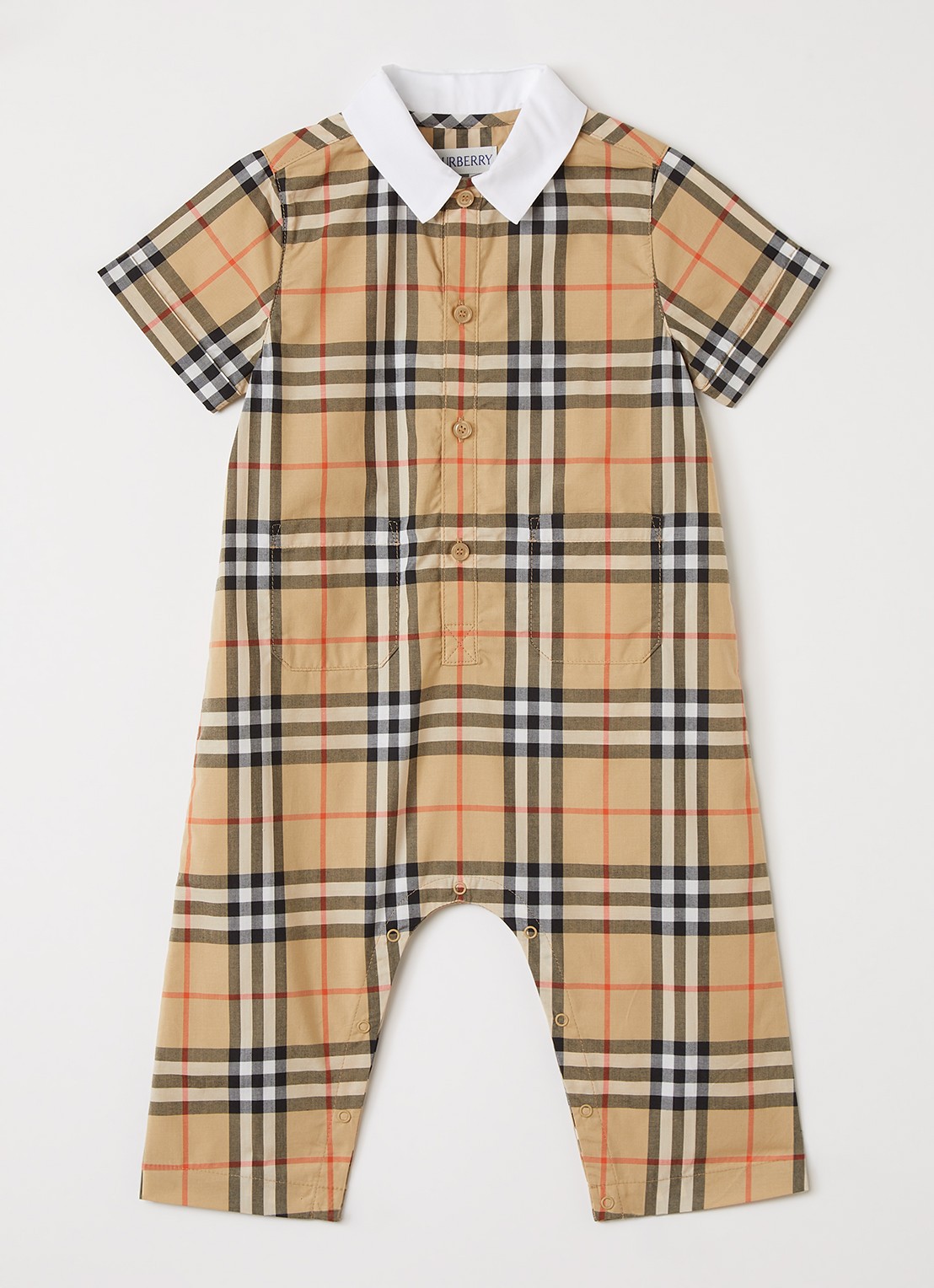 Burberry Babypak met ruitdessin - voorkant beige
