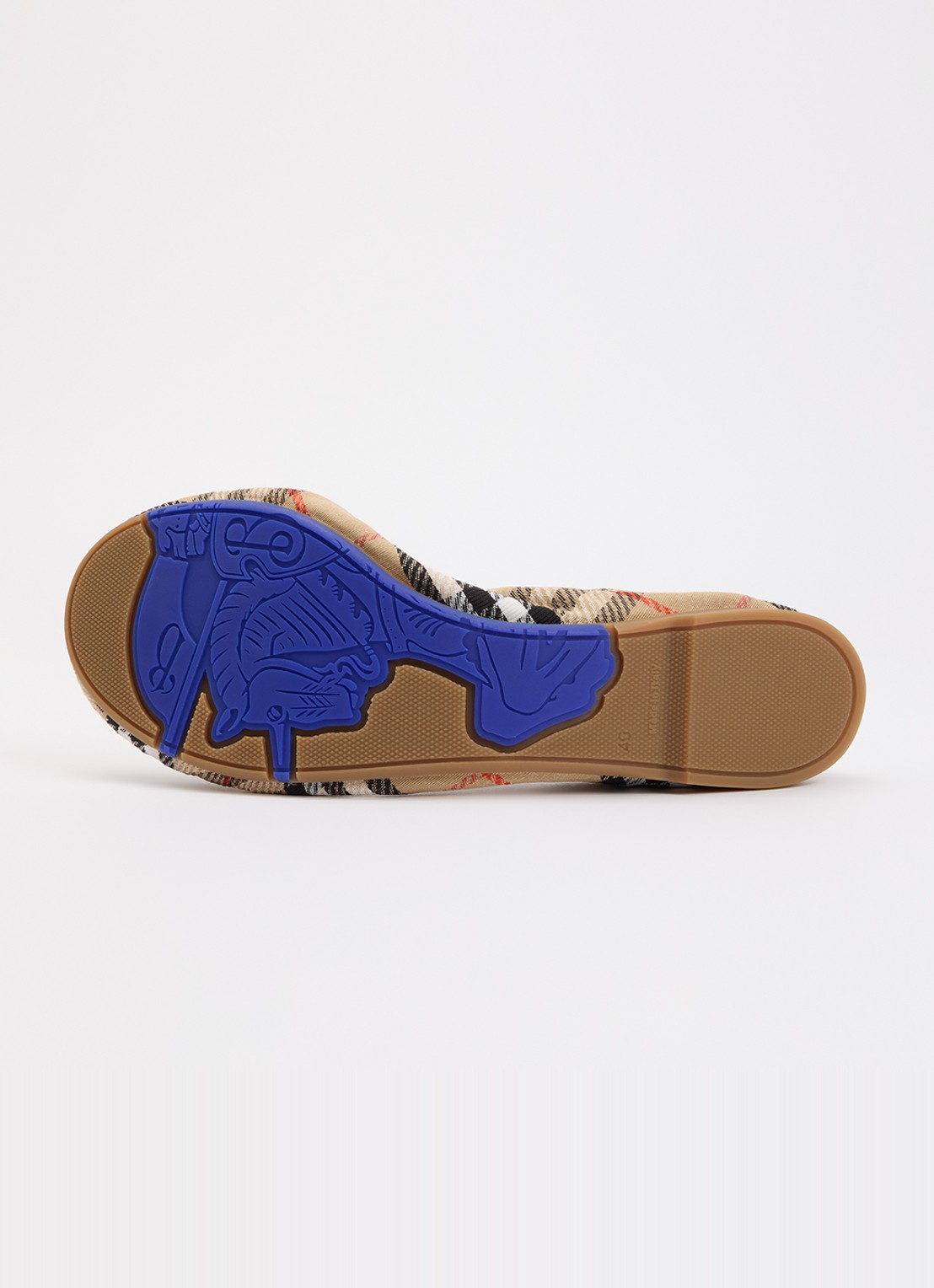 Burberry Ballerina met details van lamsleer en ruitdessin - detail 4 zand