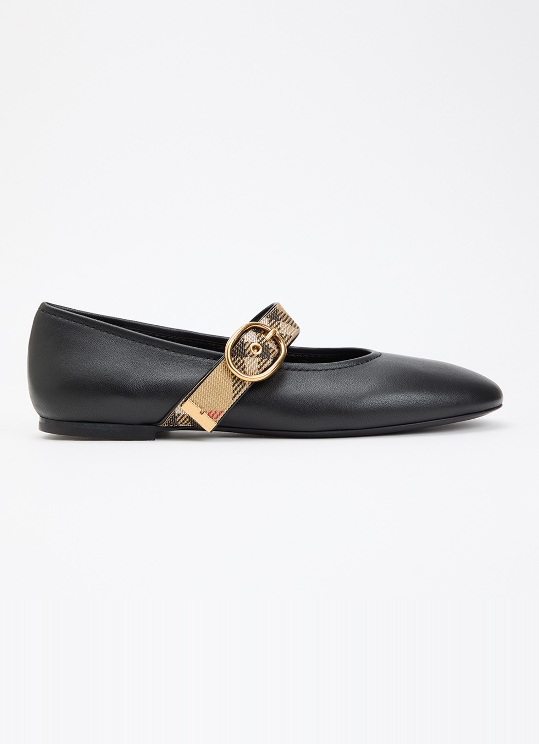 Burberry Ballerina van lamsleer - voorkant 6 zwart