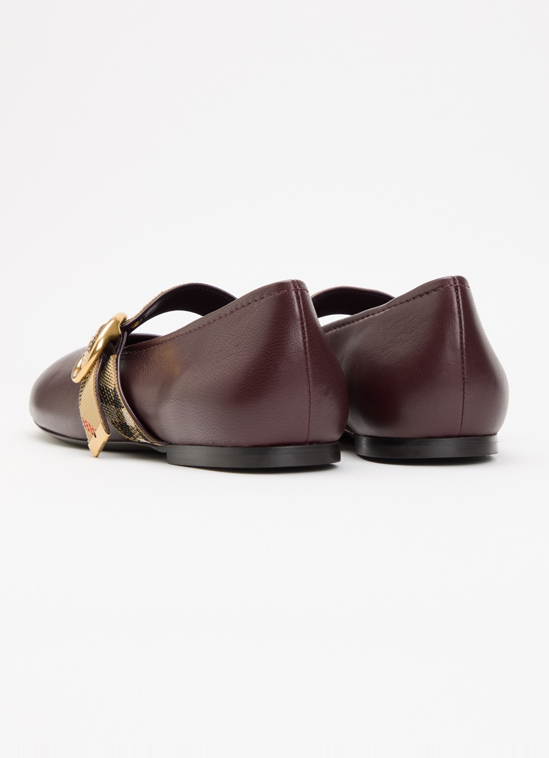 Burberry Ballerina van lamsleer - achterkant bordeauxrood