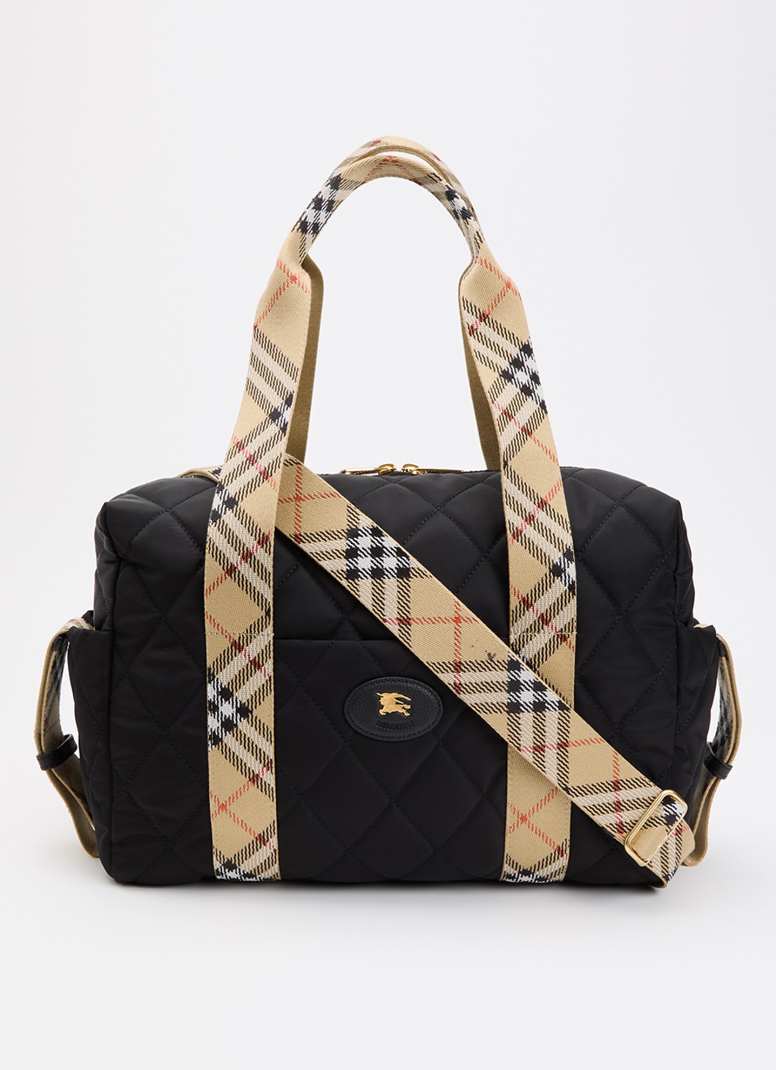 Burberry Belfast luiertas met quilt patroon en verschoningsmat - voorkant 5 zwart