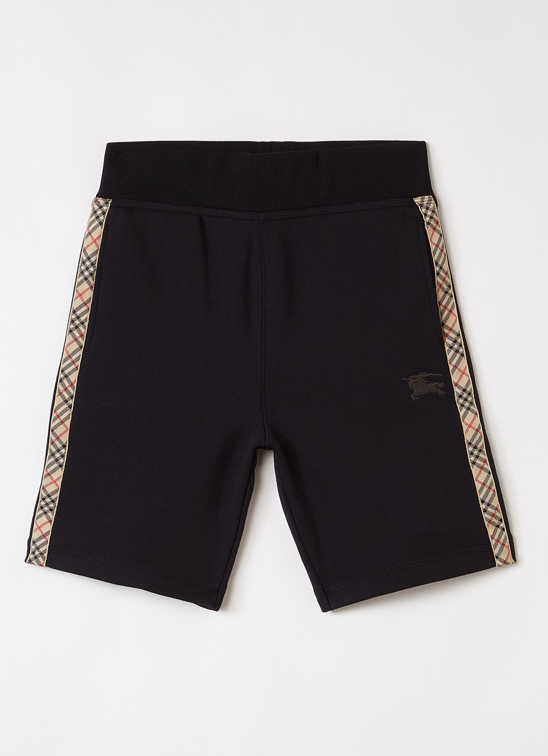 Burberry Benny straight fit korte broek met logoband - voorkant 2 zwart