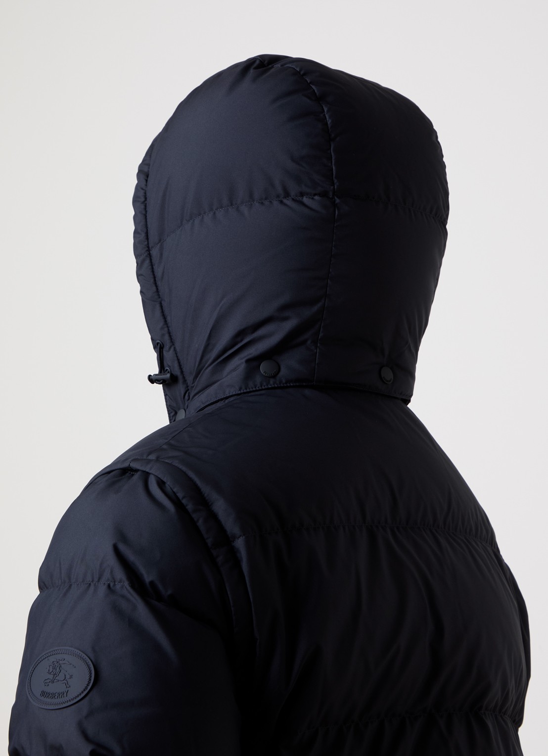Burberry Bideford puffer jack met afneembare capuchon en mouwen - detail 3 donkerblauw