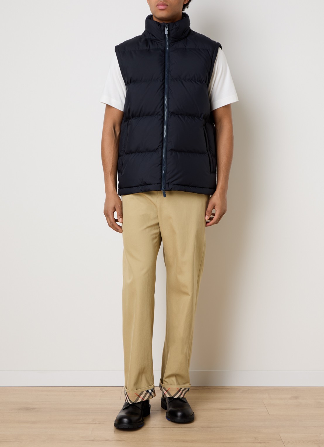 Burberry Bideford puffer jack met afneembare capuchon en mouwen - voorkant 6 donkerblauw
