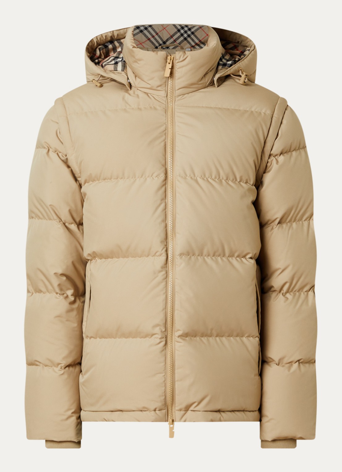 Burberry Bideford puffer jack met donsvulling - voorkant 5 khaki