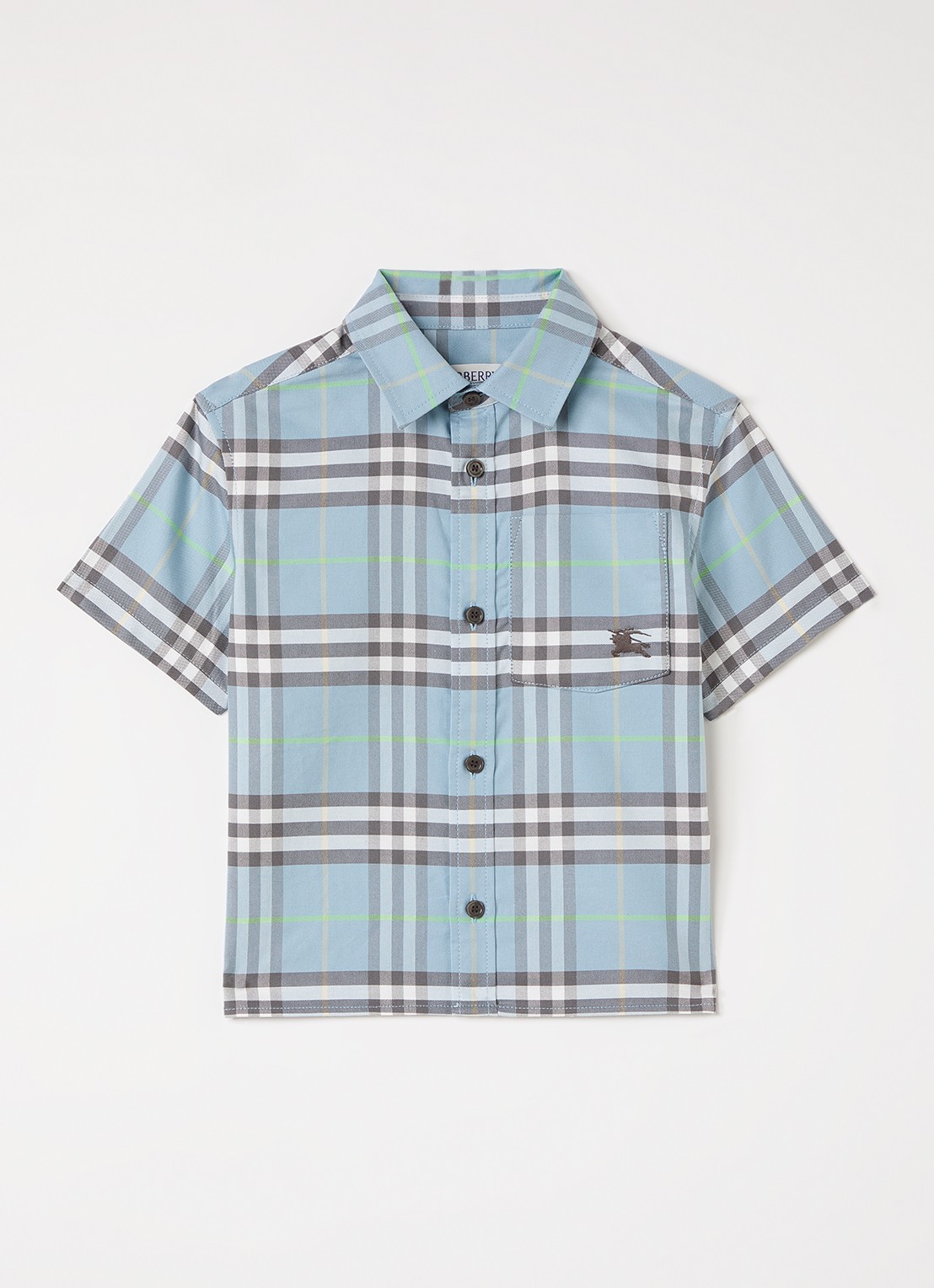 Burberry Billy overhemd met ruitdessin - voorkant lichtblauw