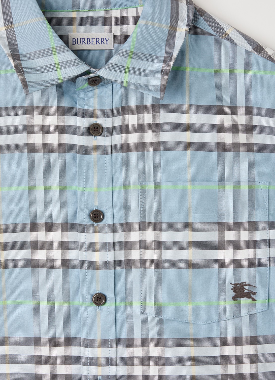 Burberry Billy overhemd met ruitdessin - detail 3 lichtblauw