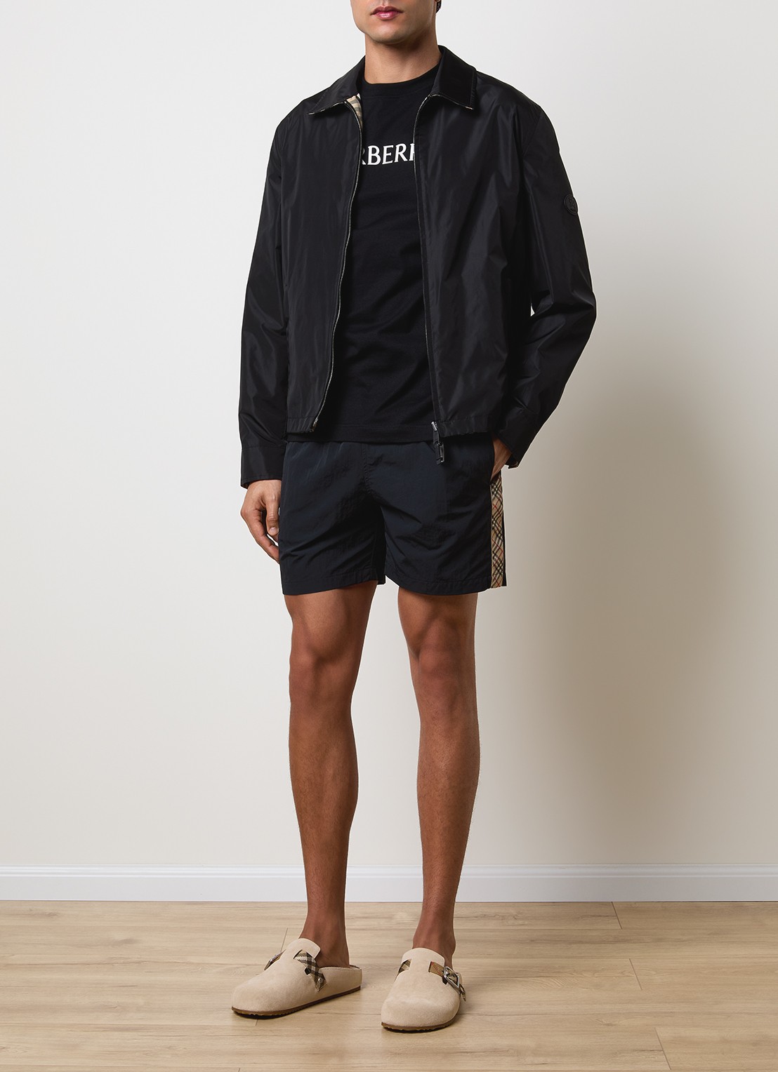 Burberry Bloomsbury reversible jack met steekzakken - voorkant 7 zwart