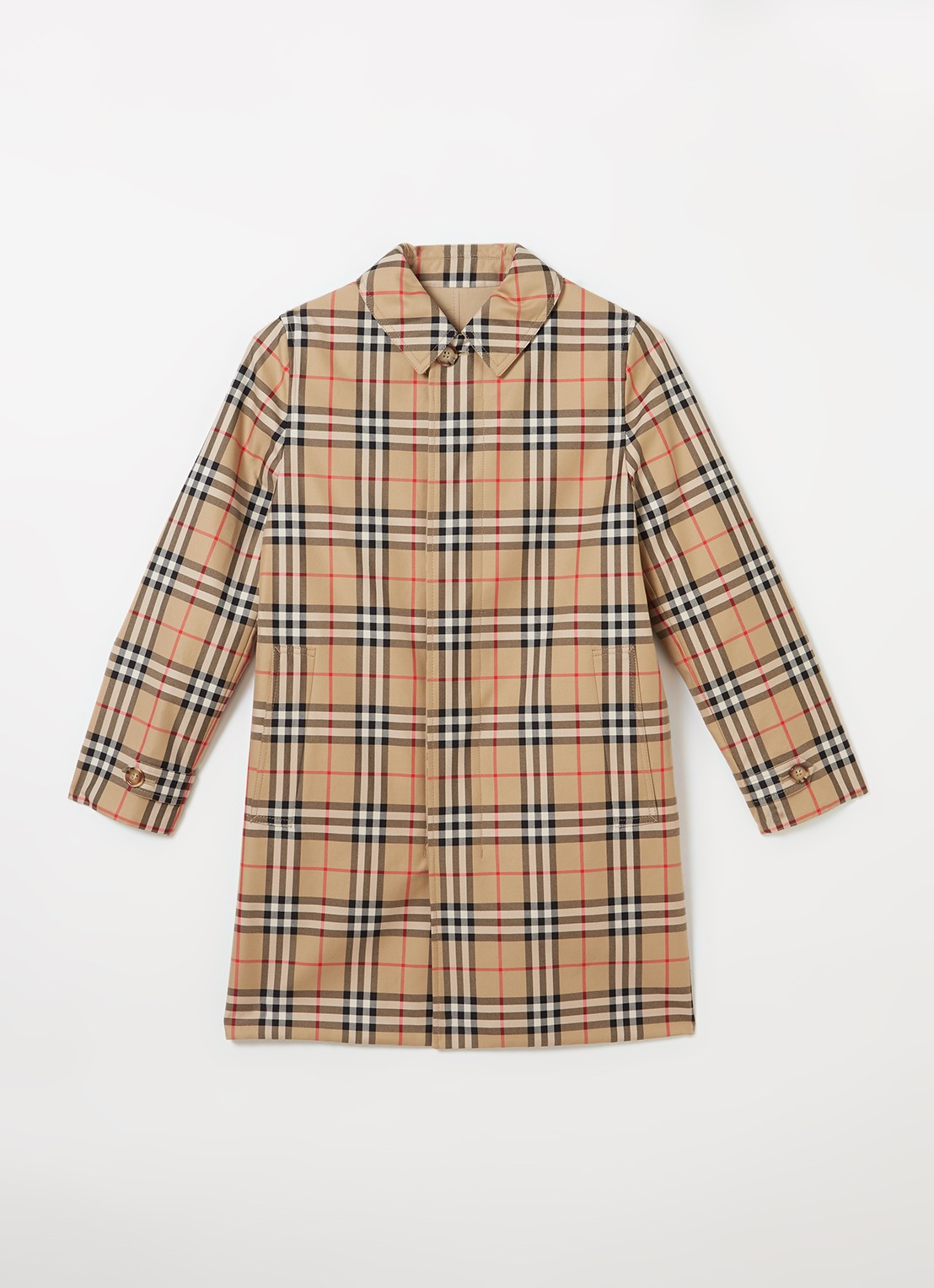 Burberry Braxton reversible parka met ruitdessin - voorkant 2 beige