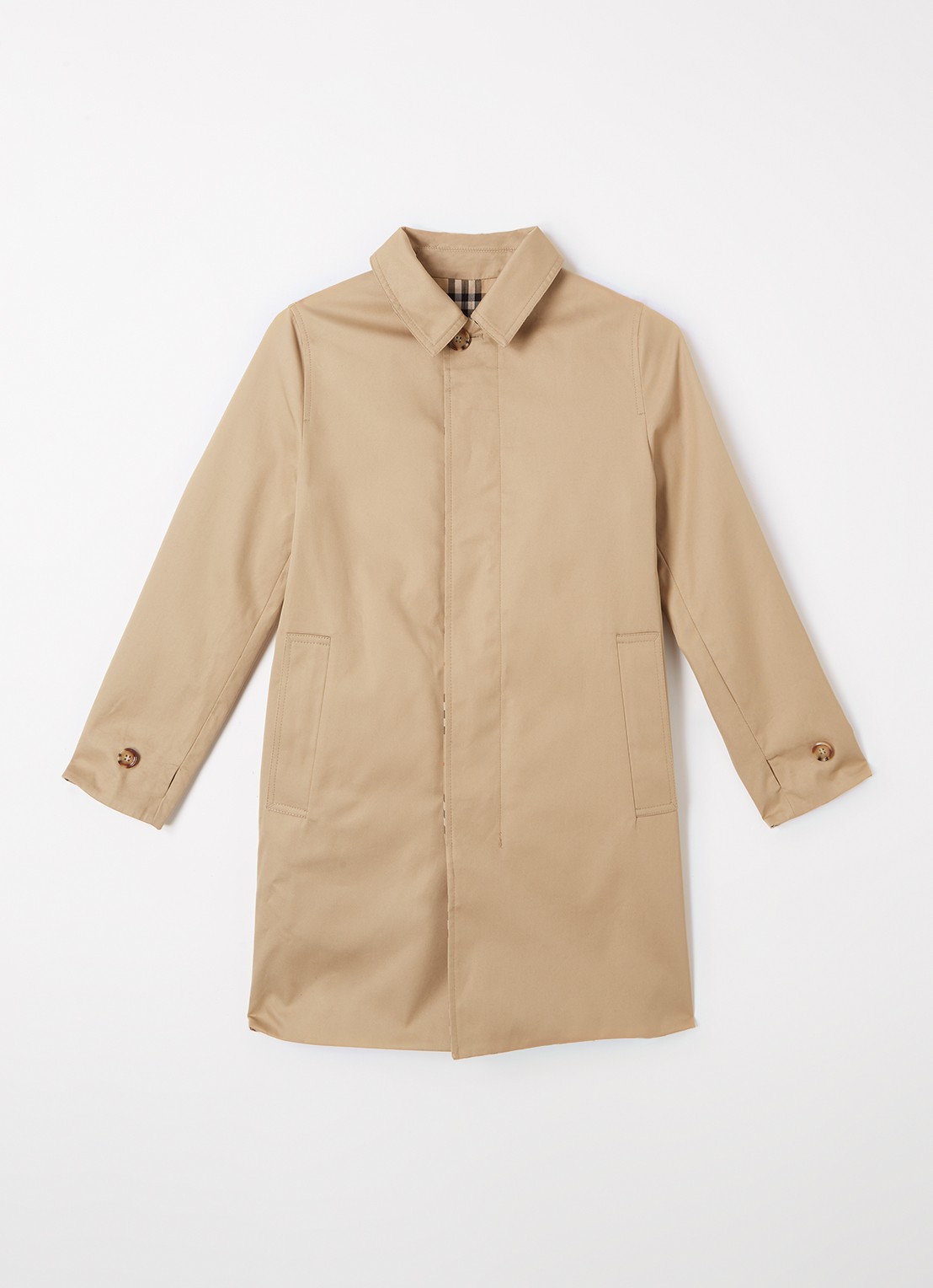 Burberry Braxton reversible parka met ruitdessin - voorkant 3 beige