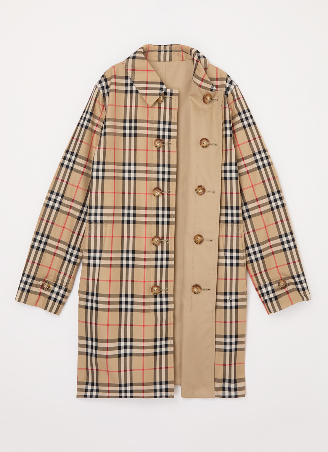 Burberry Braxton reversible trenchcoat met ruitdessin - detail 3 beige