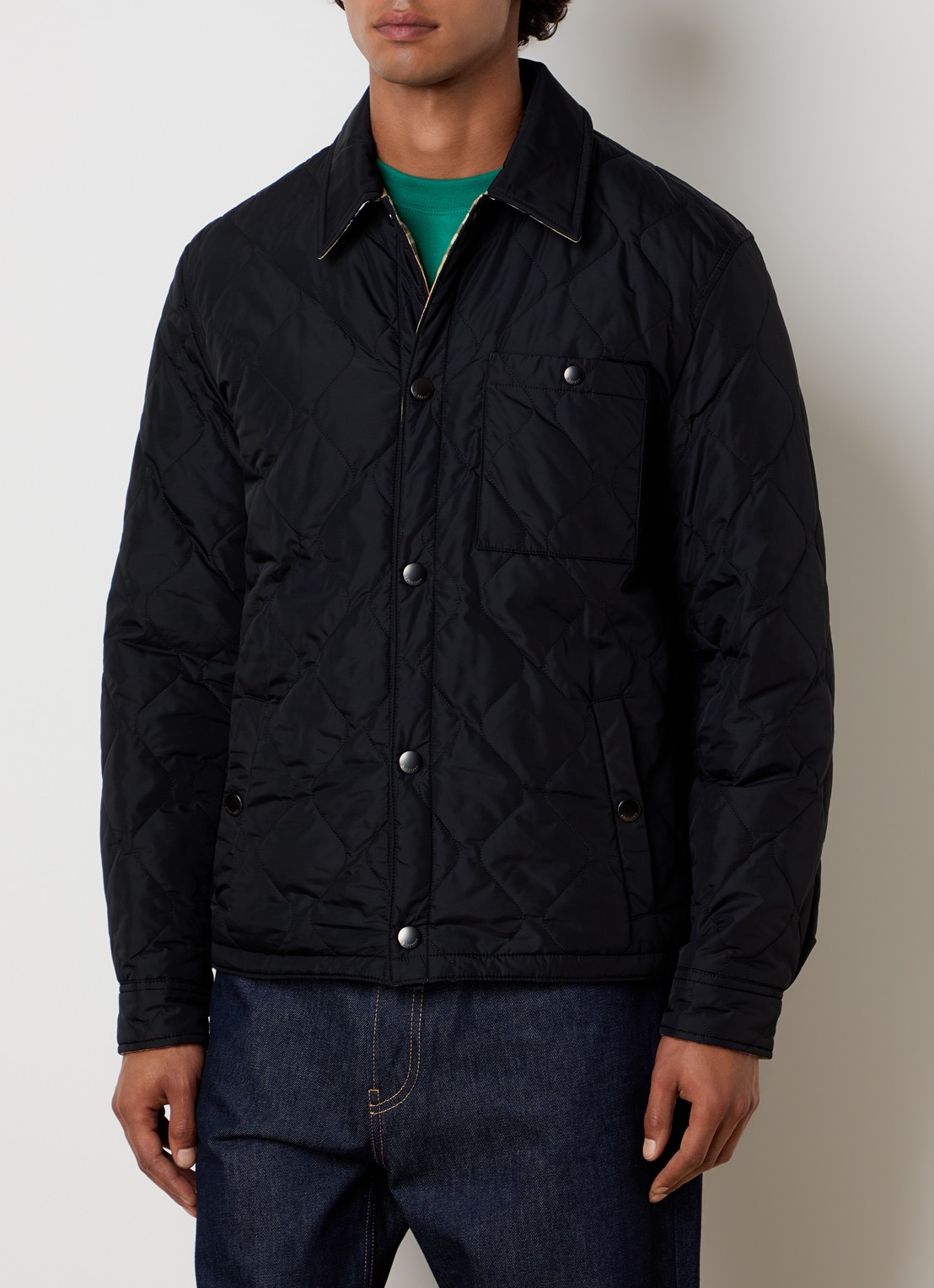 Burberry Brighton quilted jack met steekzakken - detail 2 zwart