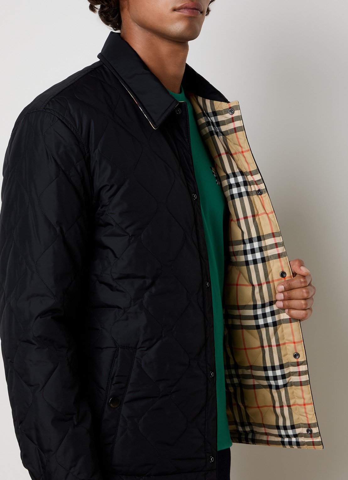 Burberry Brighton quilted jack met steekzakken - detail 3 zwart