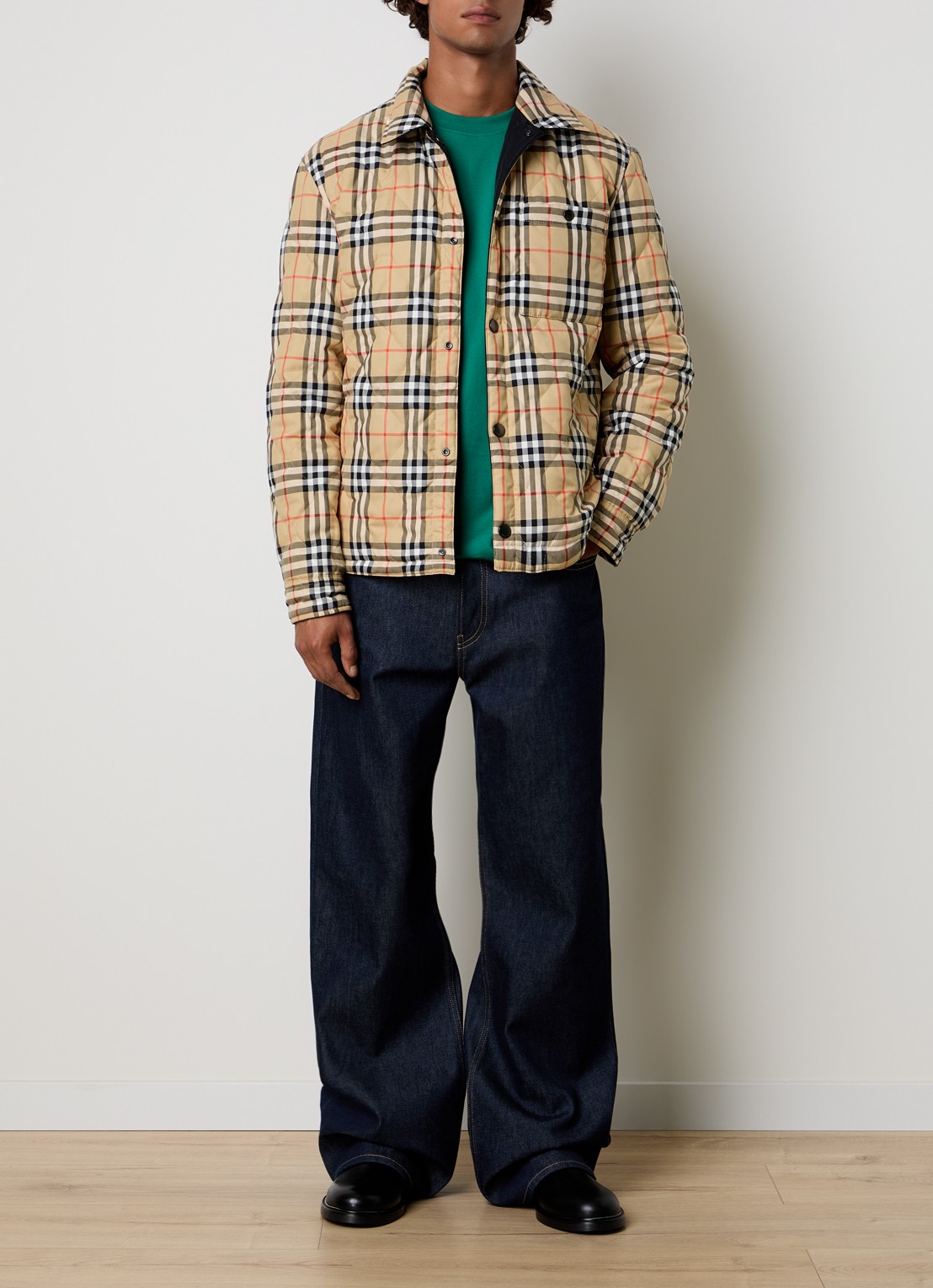 Burberry Brighton quilted jack met steekzakken - voorkant 6 zwart