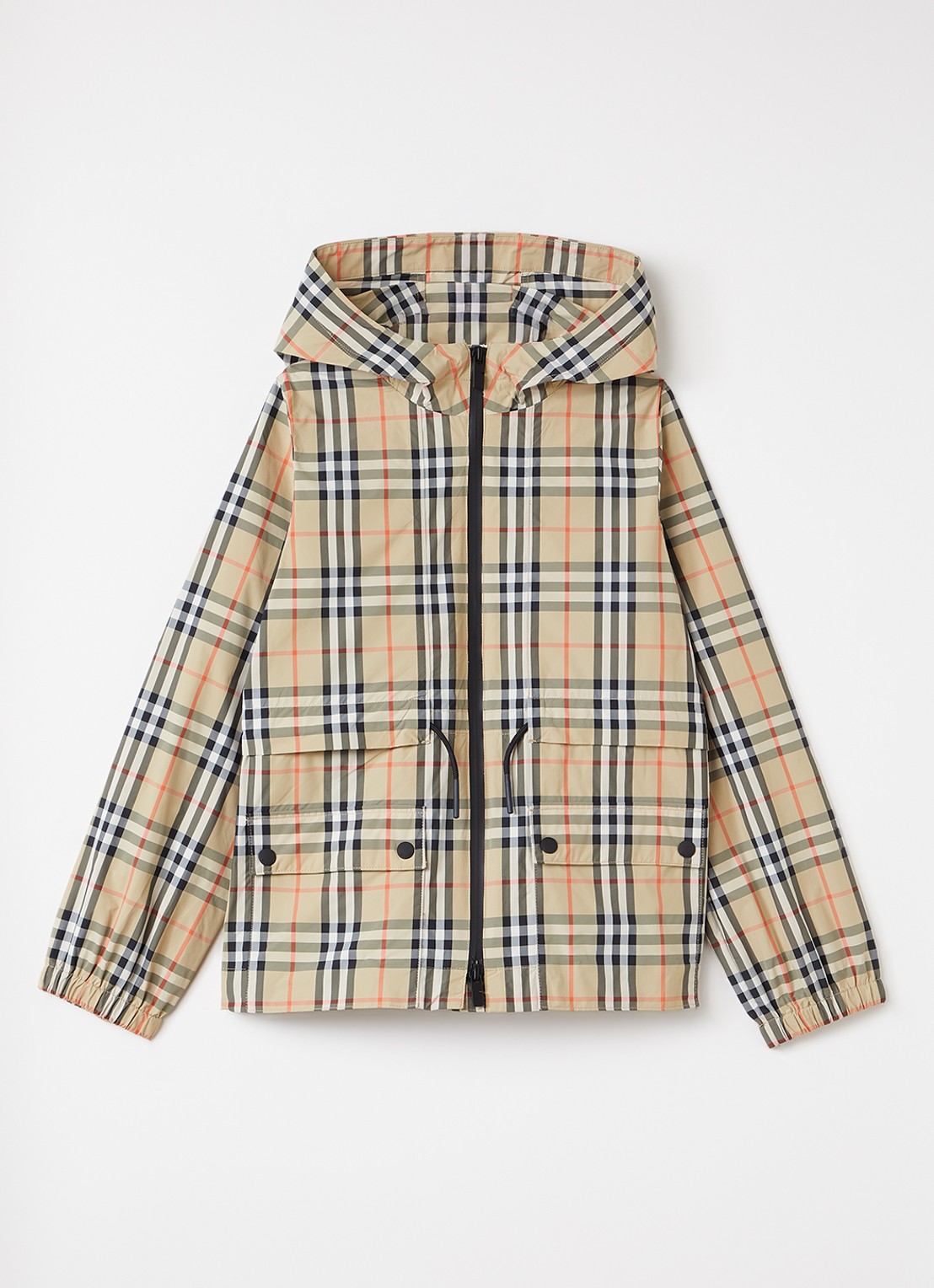 Burberry Briony jack met ruitdessin - voorkant camel
