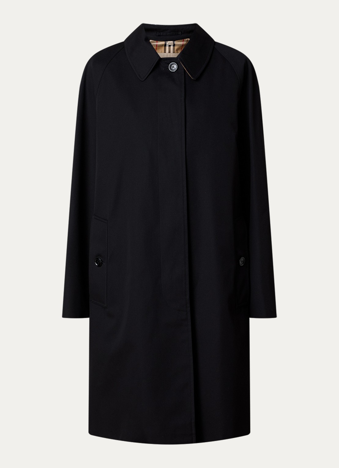 Burberry Camden trenchcoat met steekzakken - voorkant 4 zwart